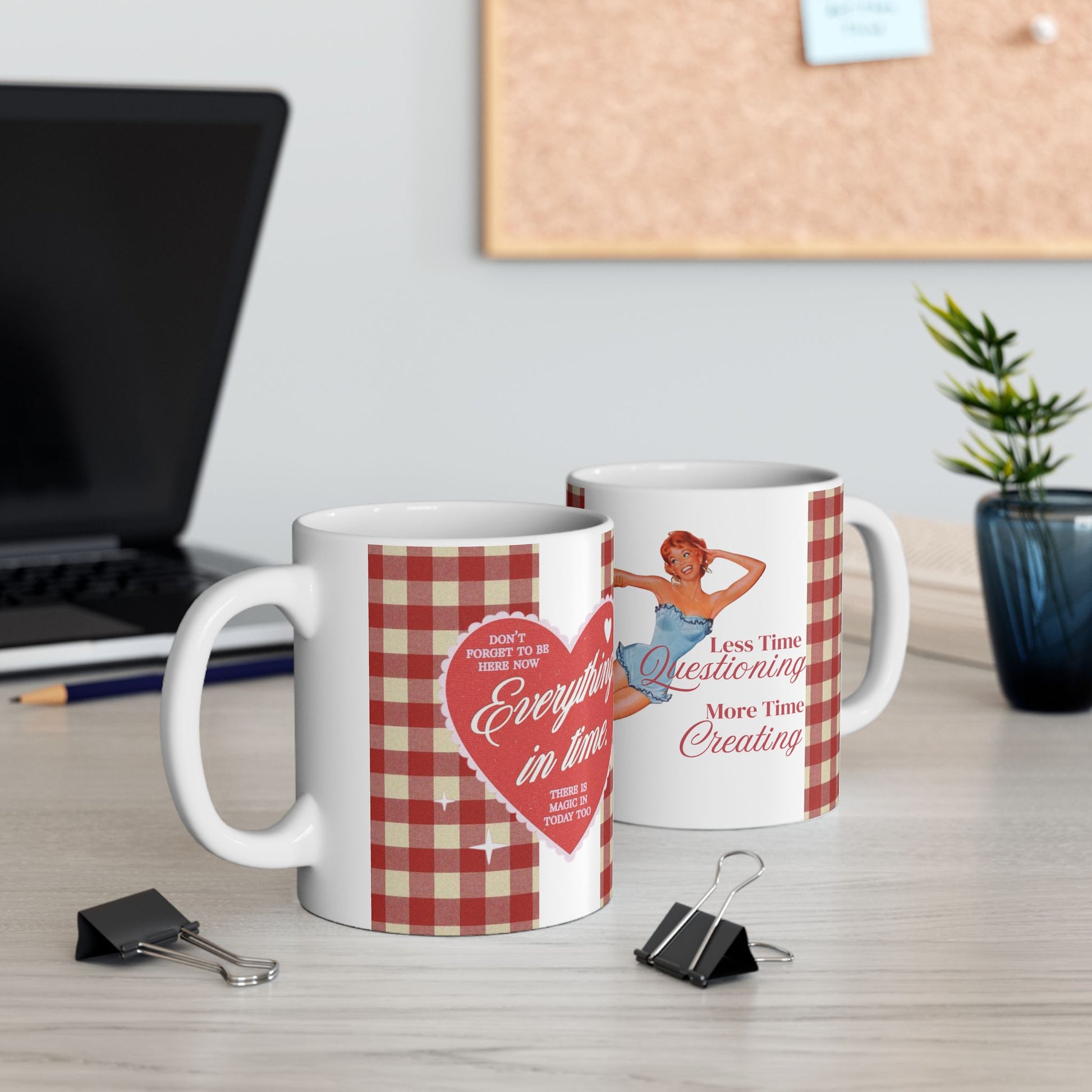Retro Love Ceramic Mug - Vintage Aesthetic Drinkware