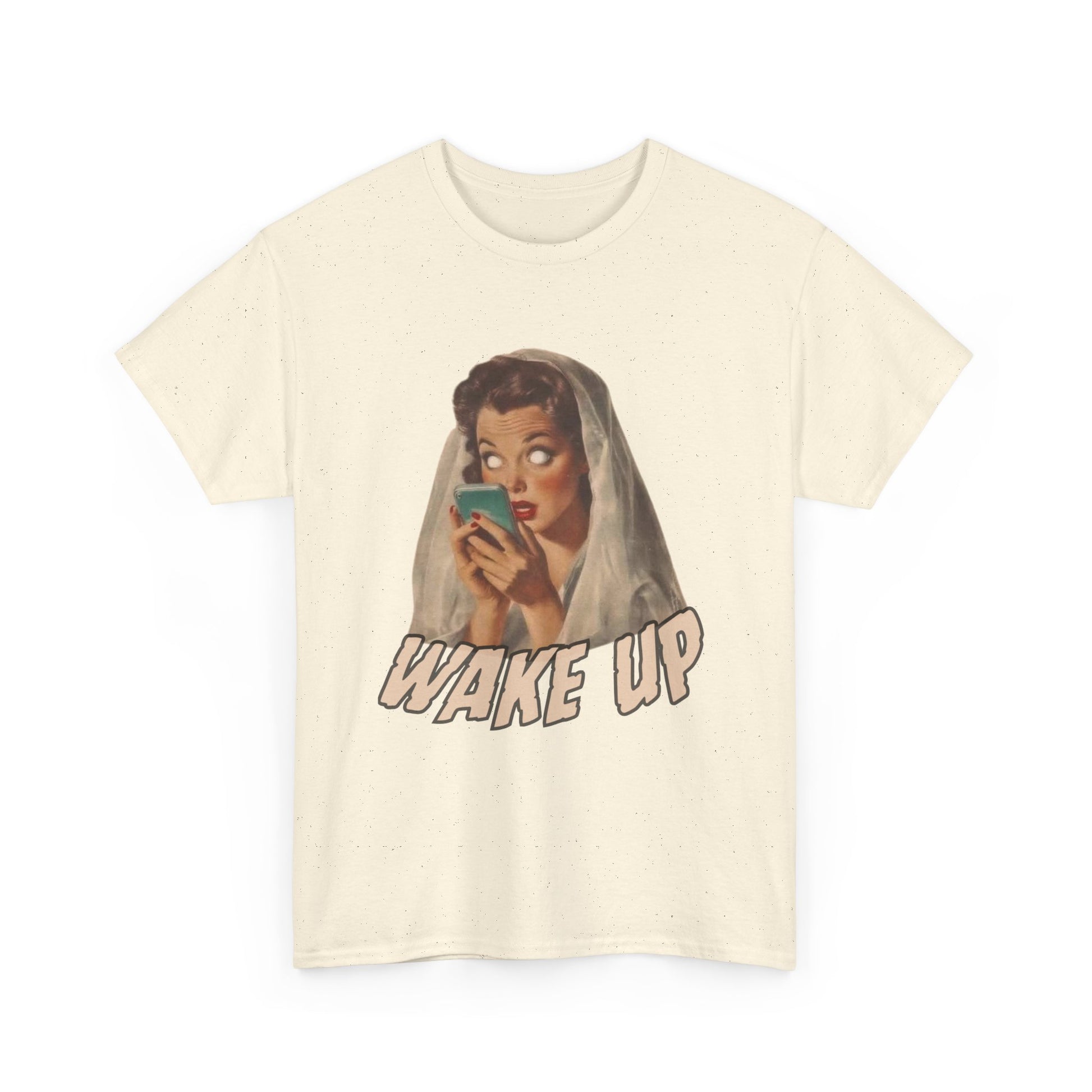 Wake Up Unisex Heavy Cotton Tee - Retro Aesthetic Tee, Vintage Style Shirt