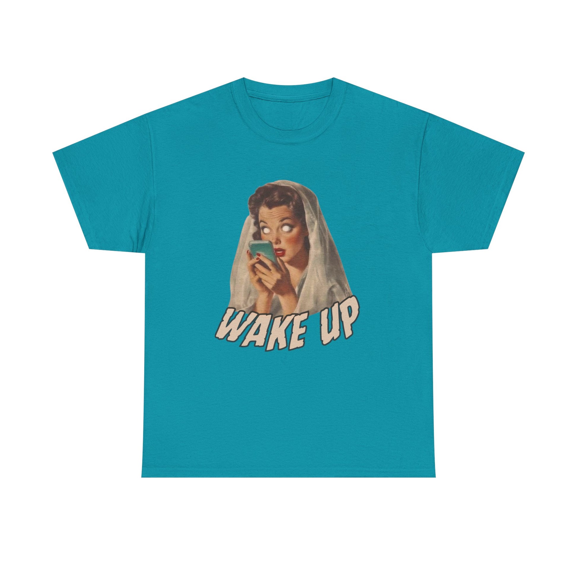 Wake Up Unisex Heavy Cotton Tee - Retro Aesthetic Tee, Vintage Style Shirt