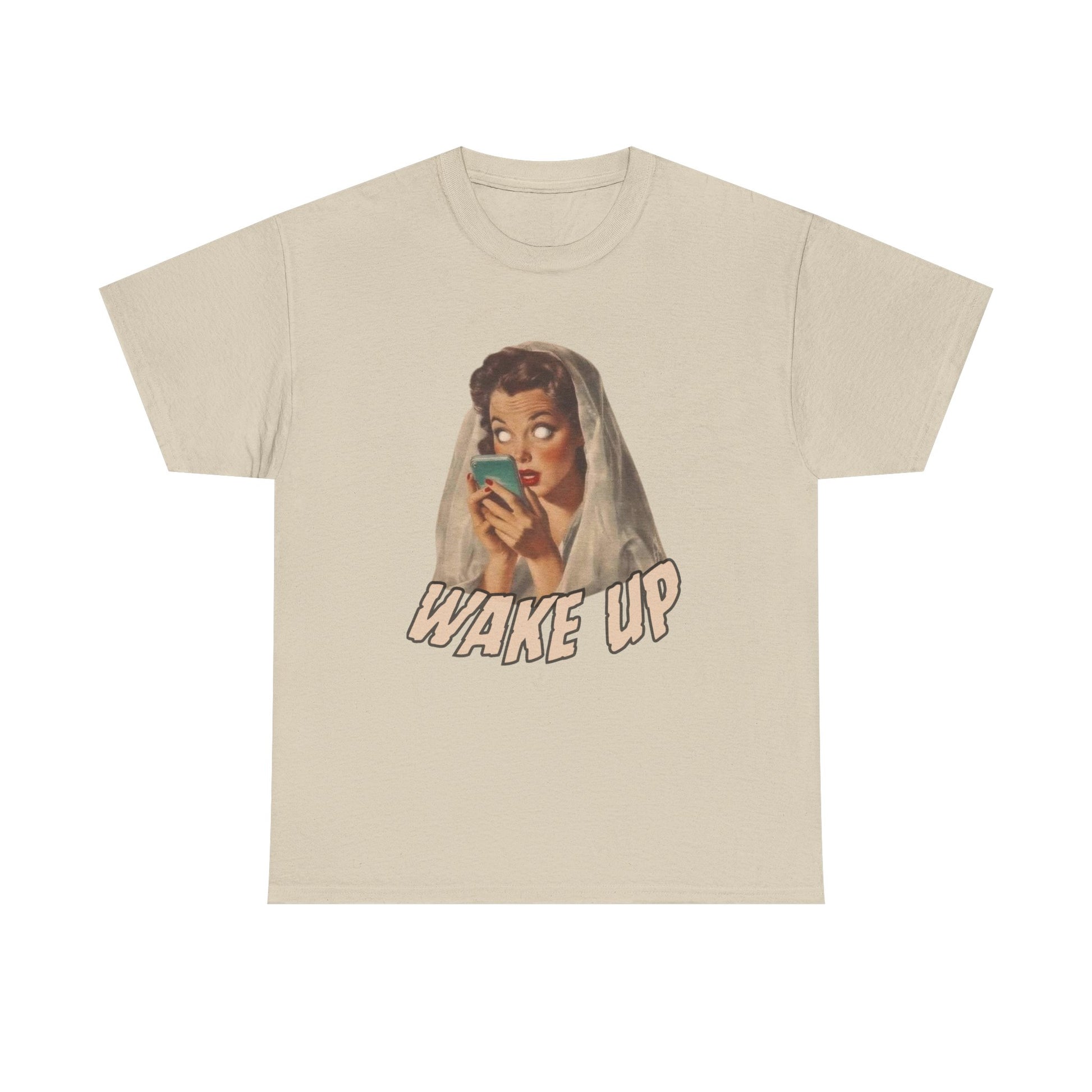 Wake Up Unisex Heavy Cotton Tee - Retro Aesthetic Tee, Vintage Style Shirt