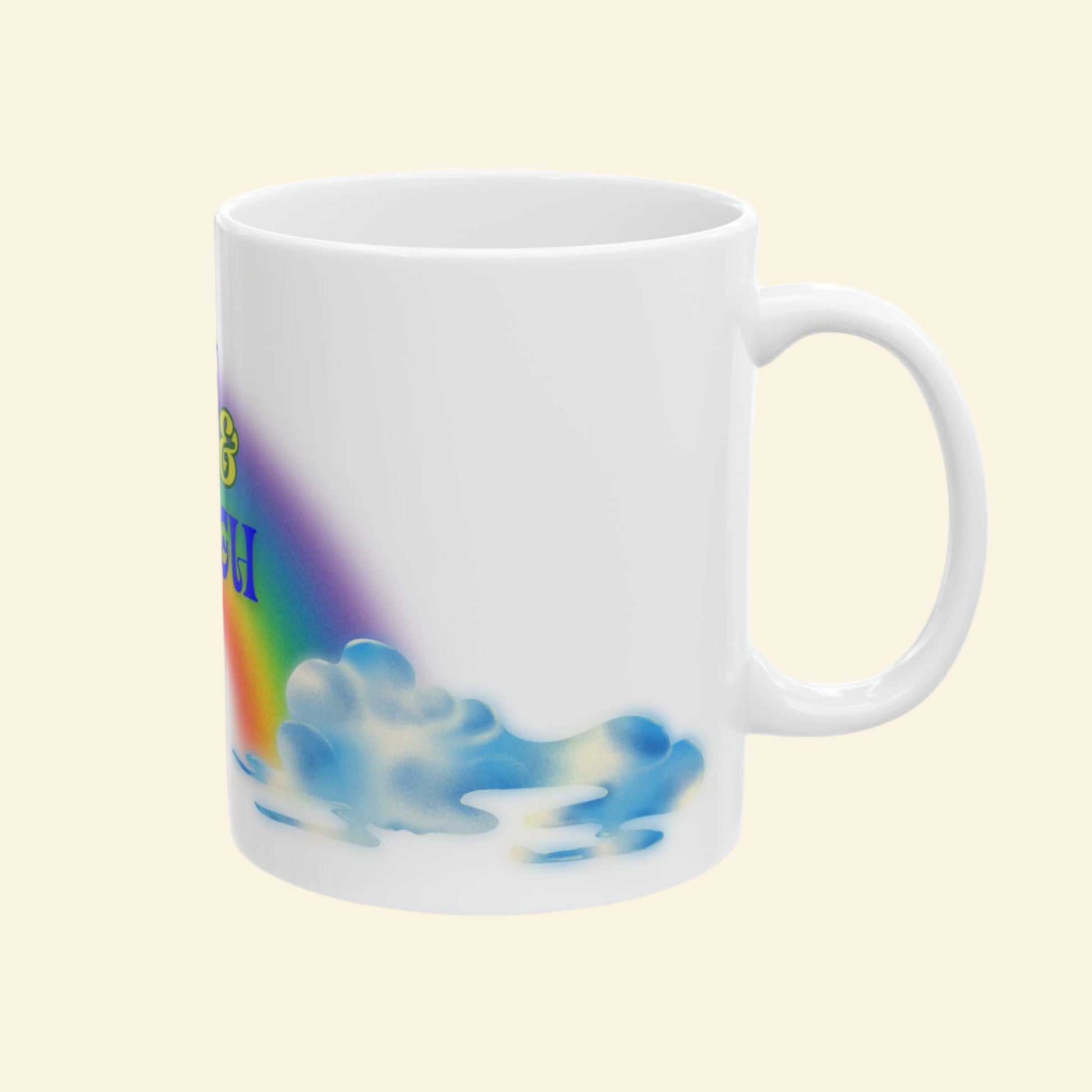 Rise and Sigh- Retro Humor, Rainbow Ceramic Mug, (11oz)