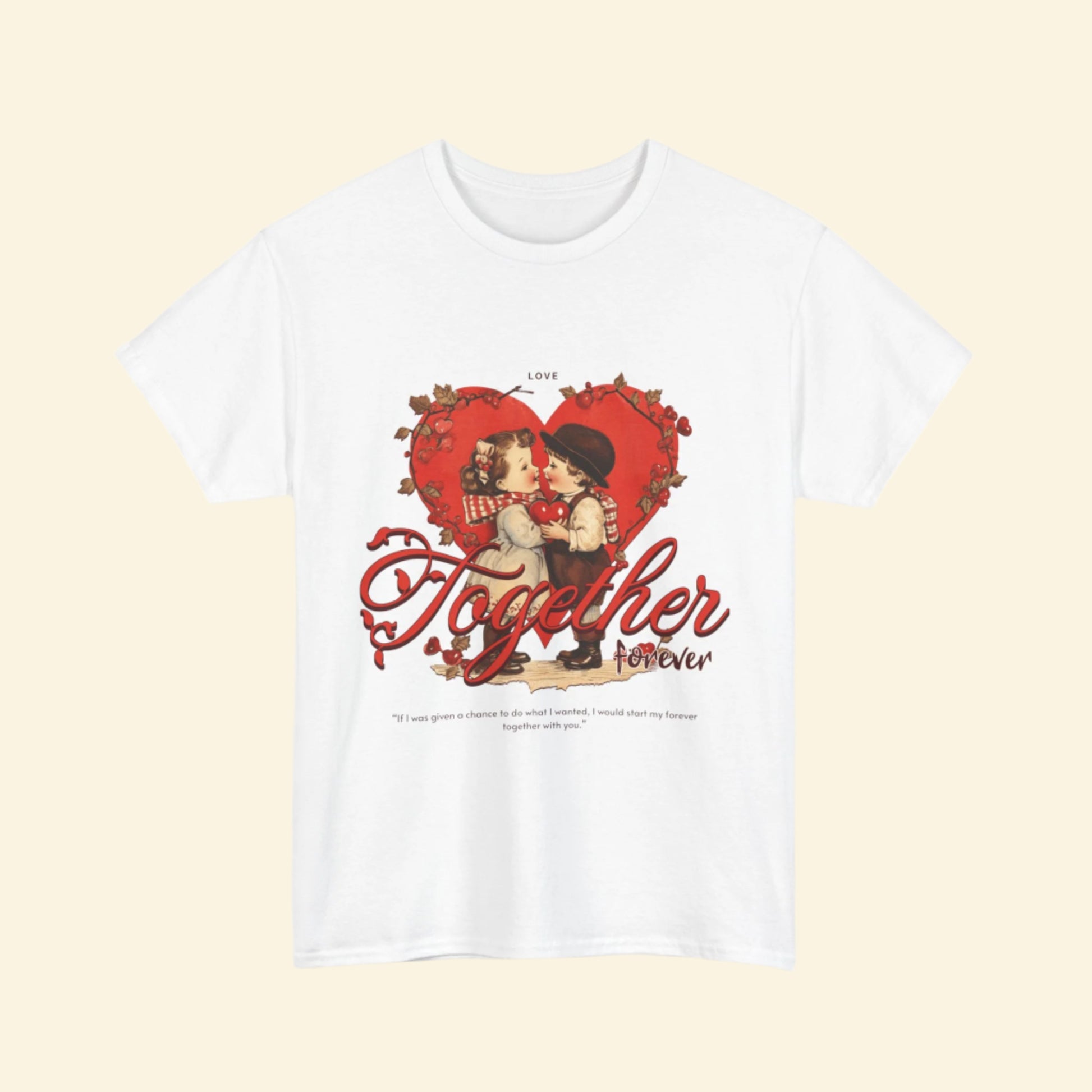Vintage Romantic Couple Tee, Together forever