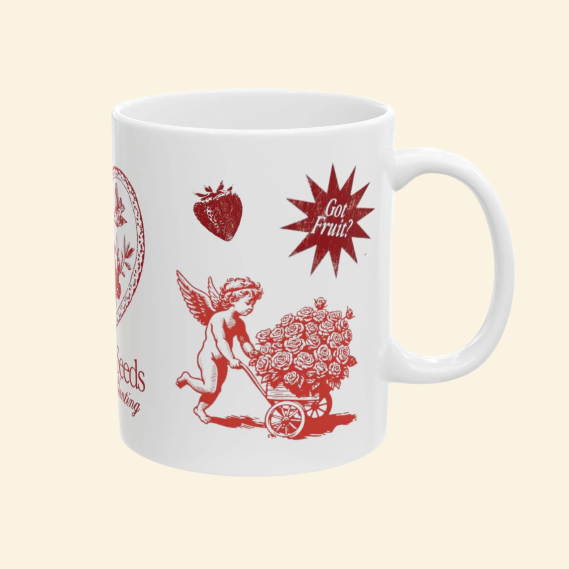 Trust The Seeds Ceramic Mug for Gardeners, 11oz, Vintage Home Decor