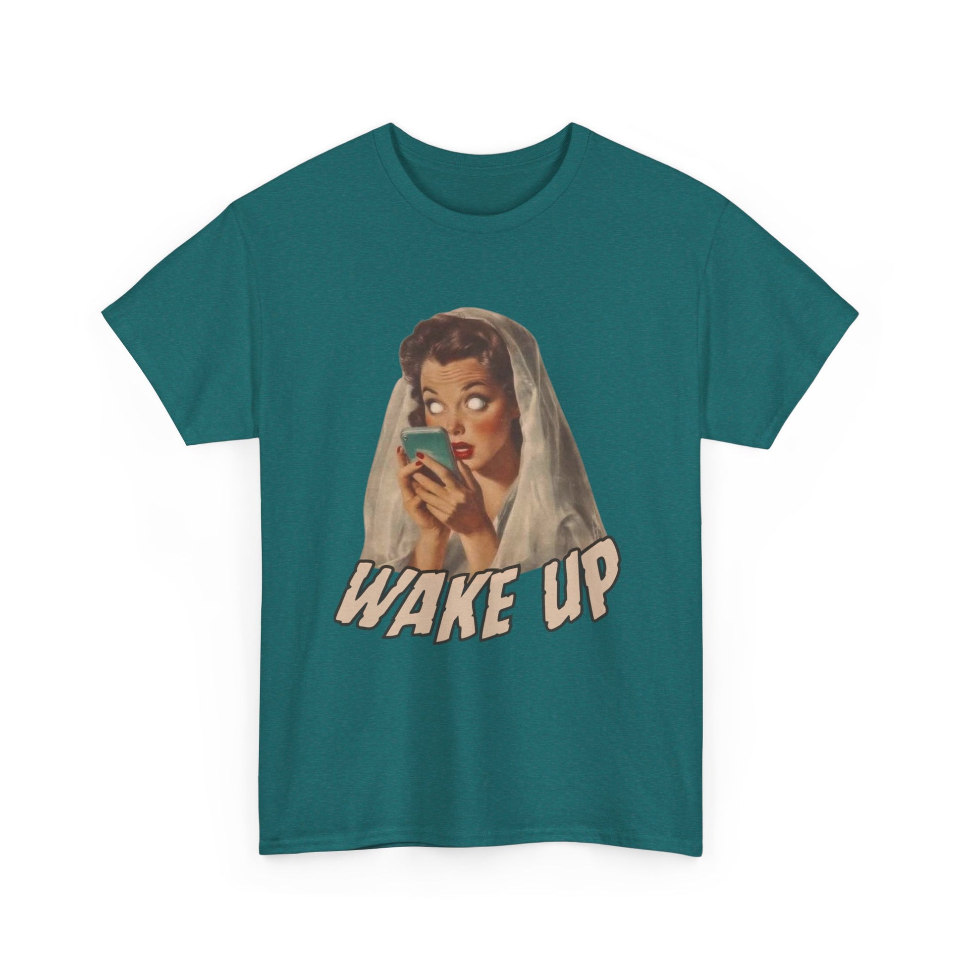 Wake Up Unisex Heavy Cotton Tee - Retro Aesthetic Tee, Vintage Style Shirt