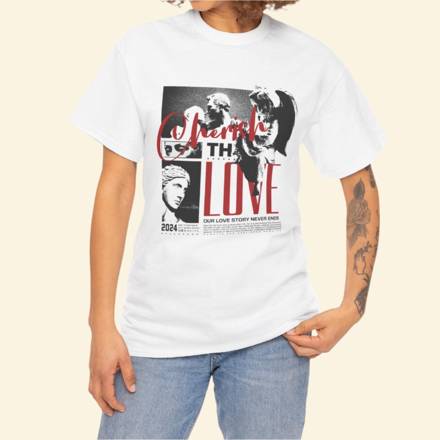 Dream the Love Unisex Heavy Cotton Tee | Retro Graphic Tee