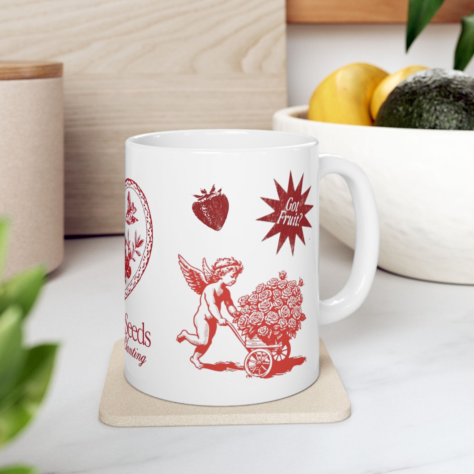 Trust The Seeds Ceramic Mug for Gardeners, 11oz, Vintage Home Decor