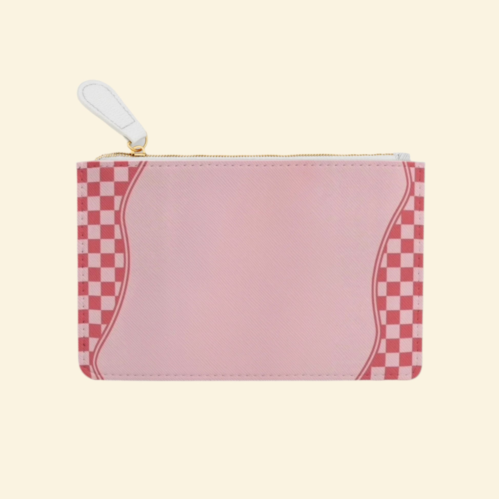 Retro Pink Mini Clutch Bag - Creative Inspiration, Vintage Style, Checkered Design