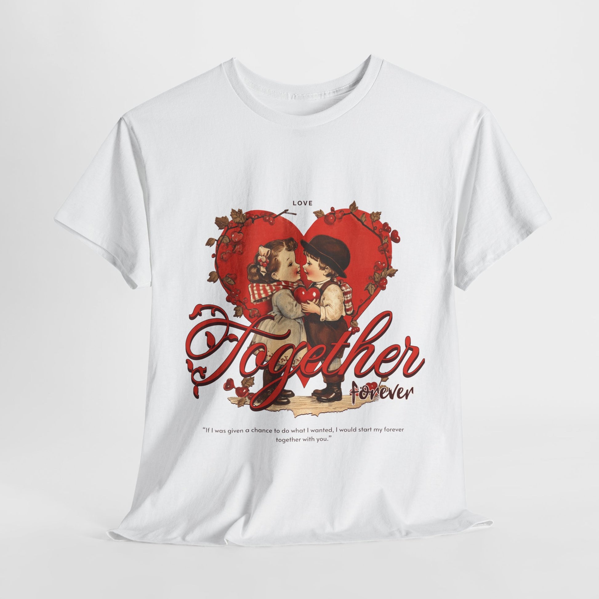 Vintage Romantic Couple Tee, Together forever
