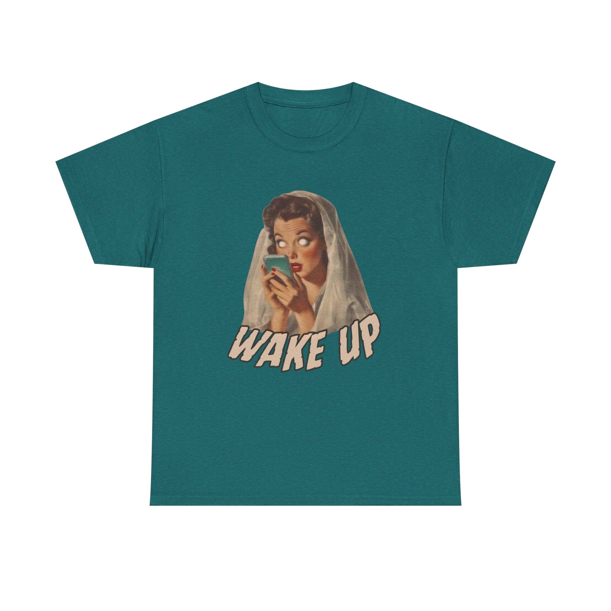 Wake Up Unisex Heavy Cotton Tee - Retro Aesthetic Tee, Vintage Style Shirt
