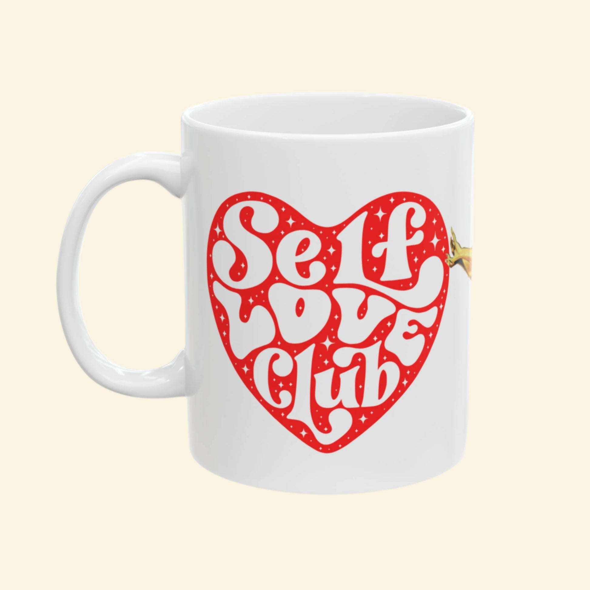Retro Love Heart Ceramic Mug, Vintage Style Coffee Cup, Valentine's Gift, Cute Kitchen Décor, Pin-Up Art