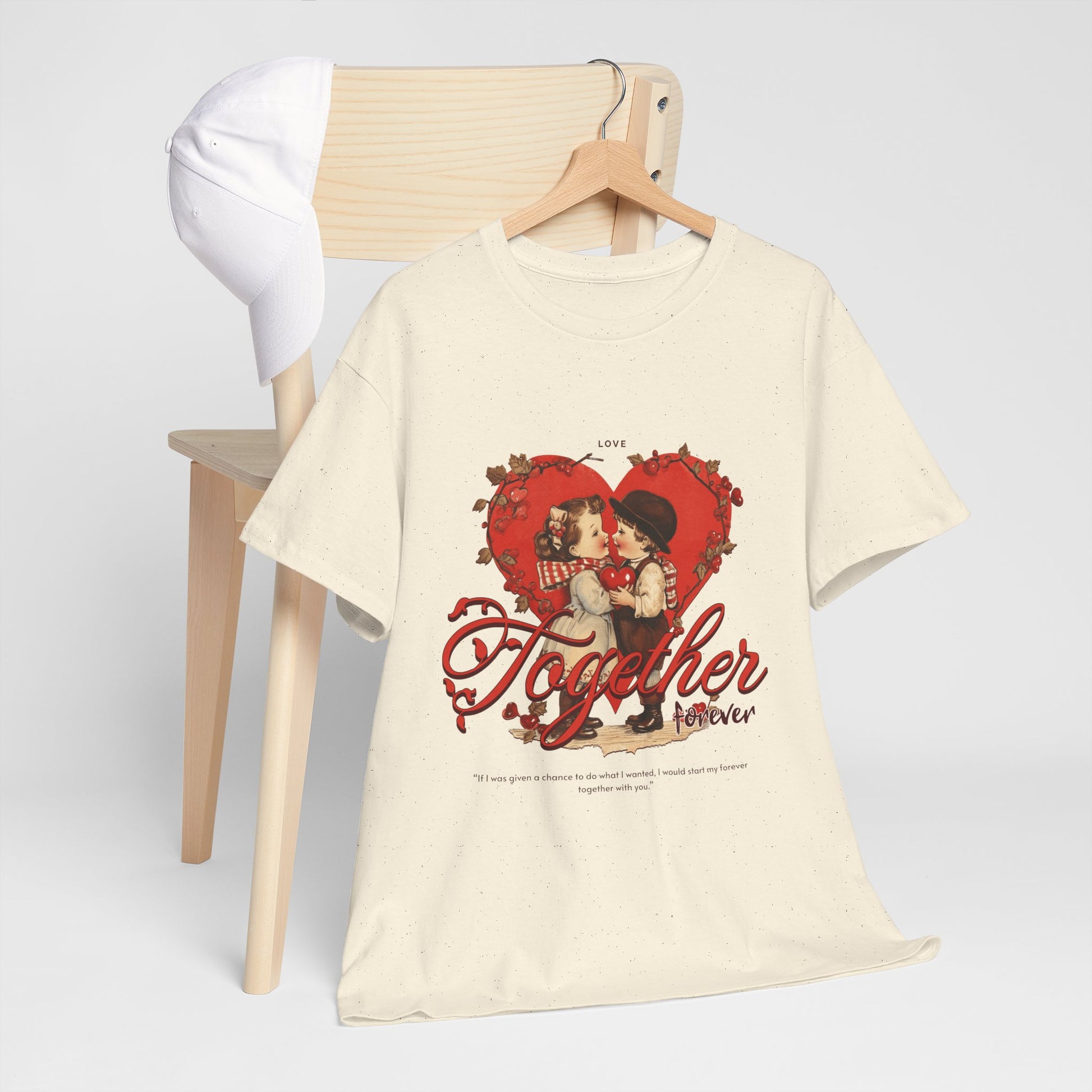 Vintage Romantic Couple Tee, Together forever