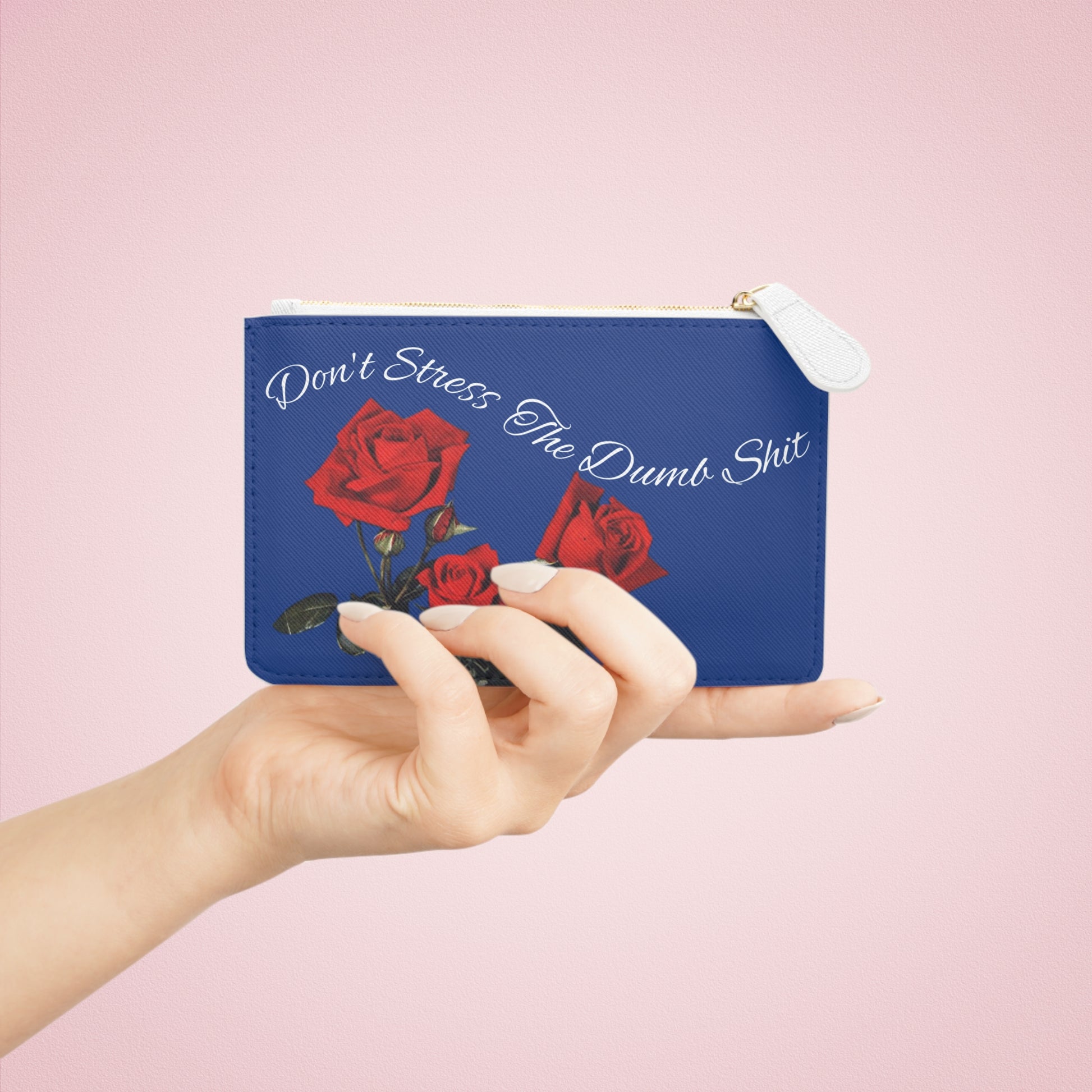 Mini Clutch Bag - Don't Stress The Dumb Shit, Chic Accessory, Cute Wallet
