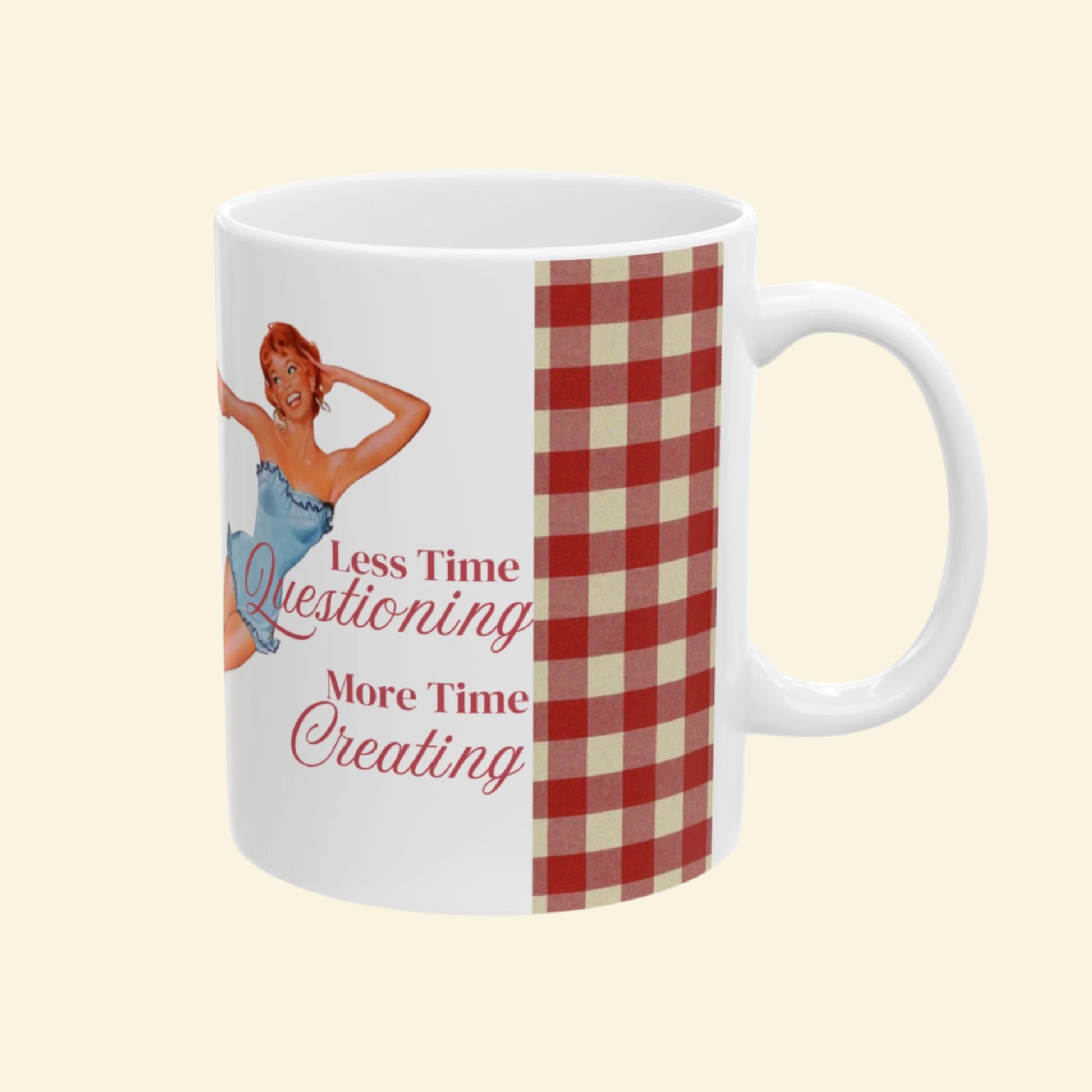 Retro Love Ceramic Mug - Vintage Aesthetic Drinkware