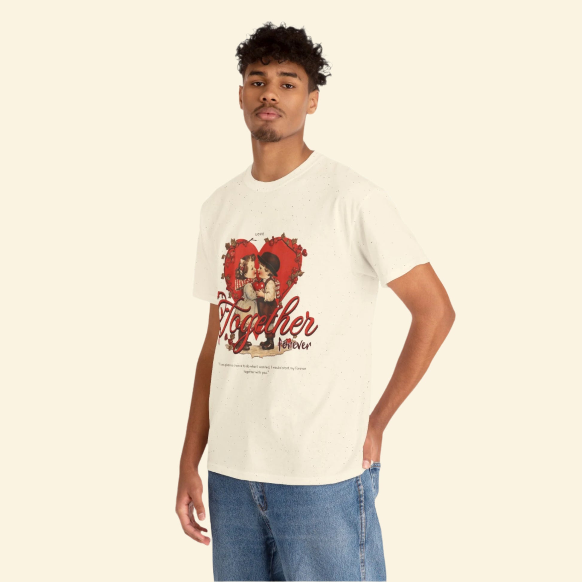 Vintage Romantic Couple Tee, Together forever