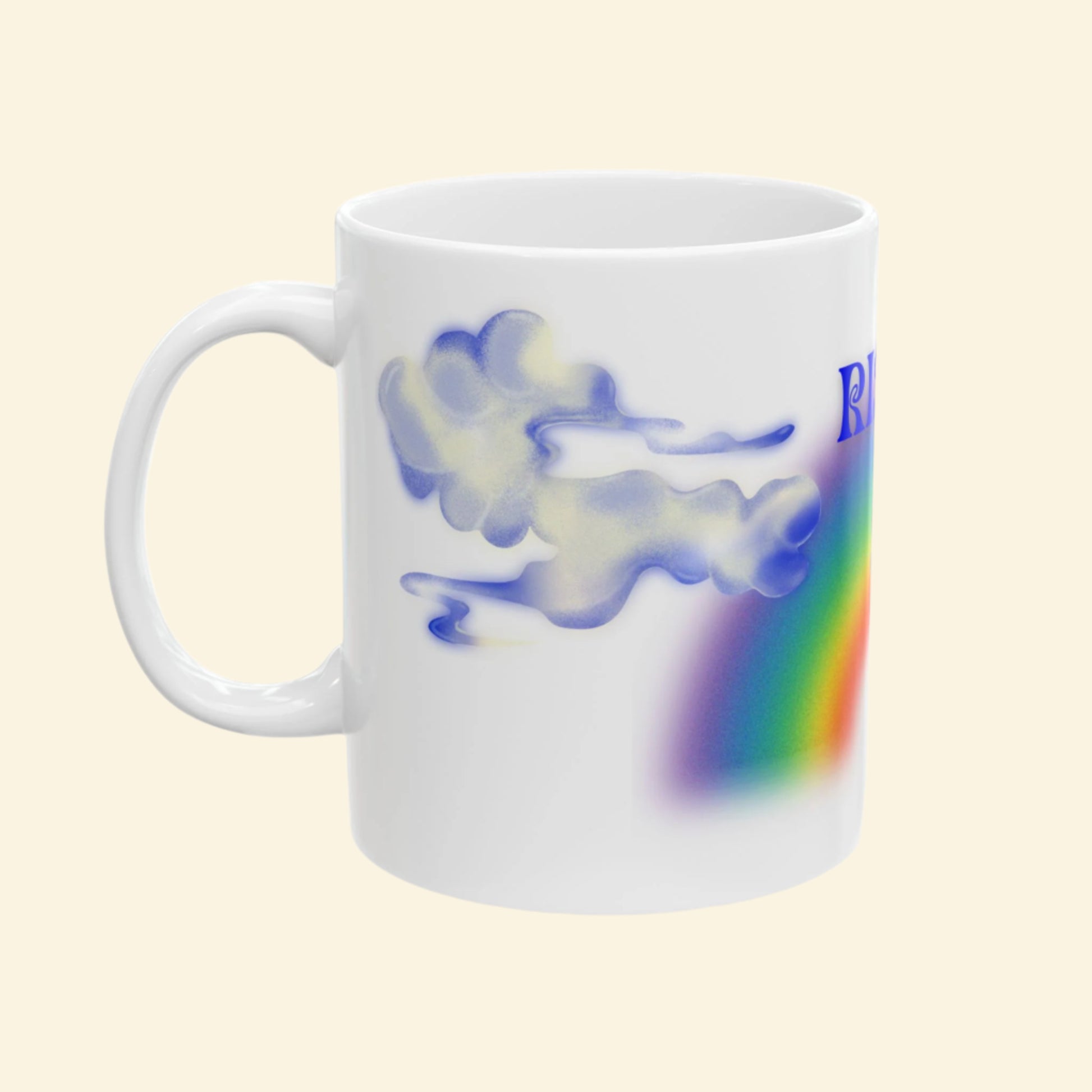 Rise and Sigh- Retro Humor, Rainbow Ceramic Mug, (11oz)