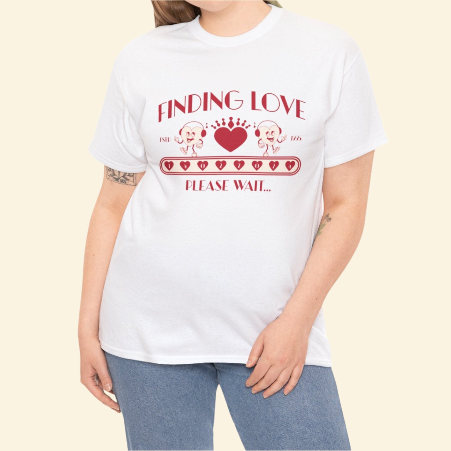 Finding Love Unisex Tee, Cute Retro, Simple Love T-Shirt