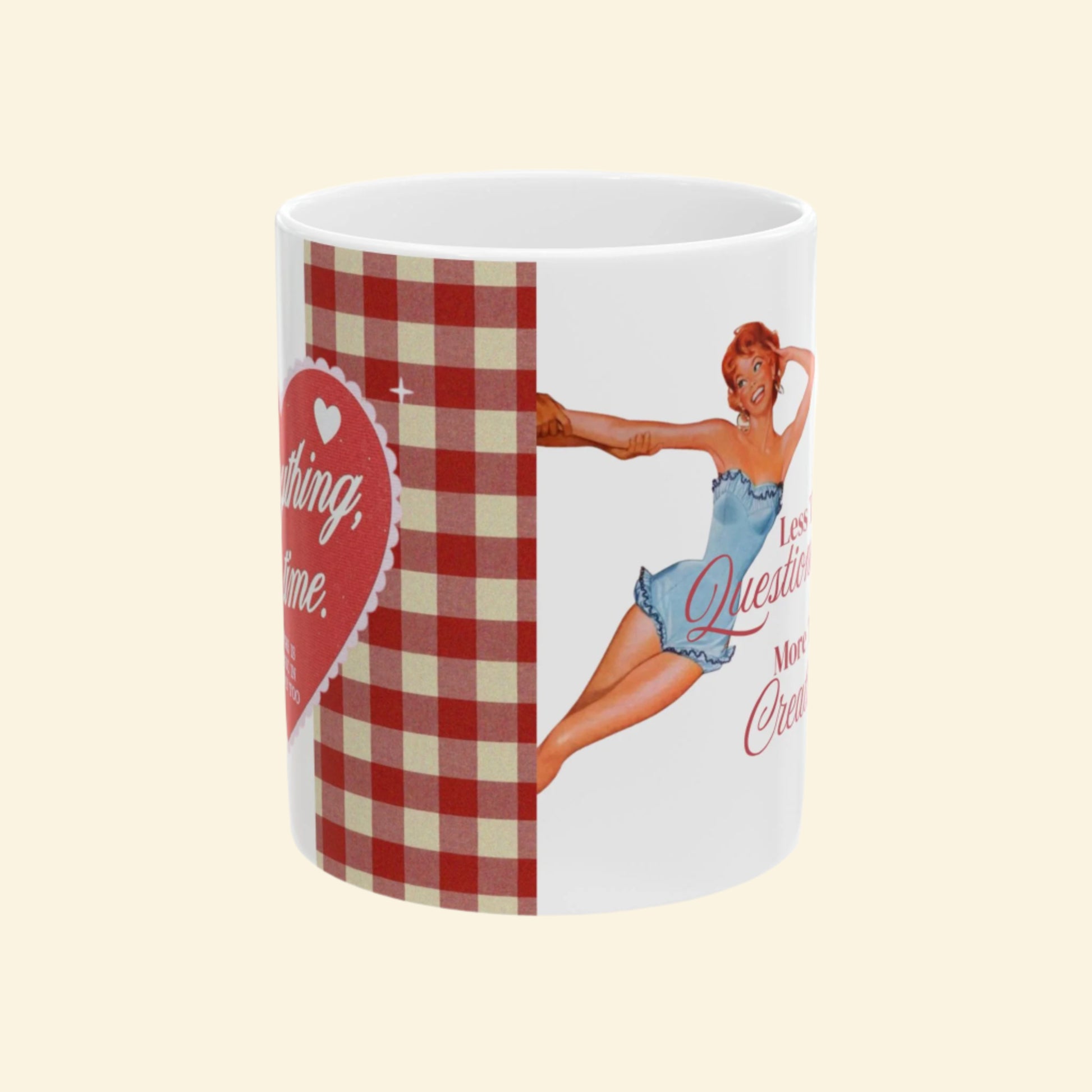 Retro Love Ceramic Mug - Vintage Aesthetic Drinkware