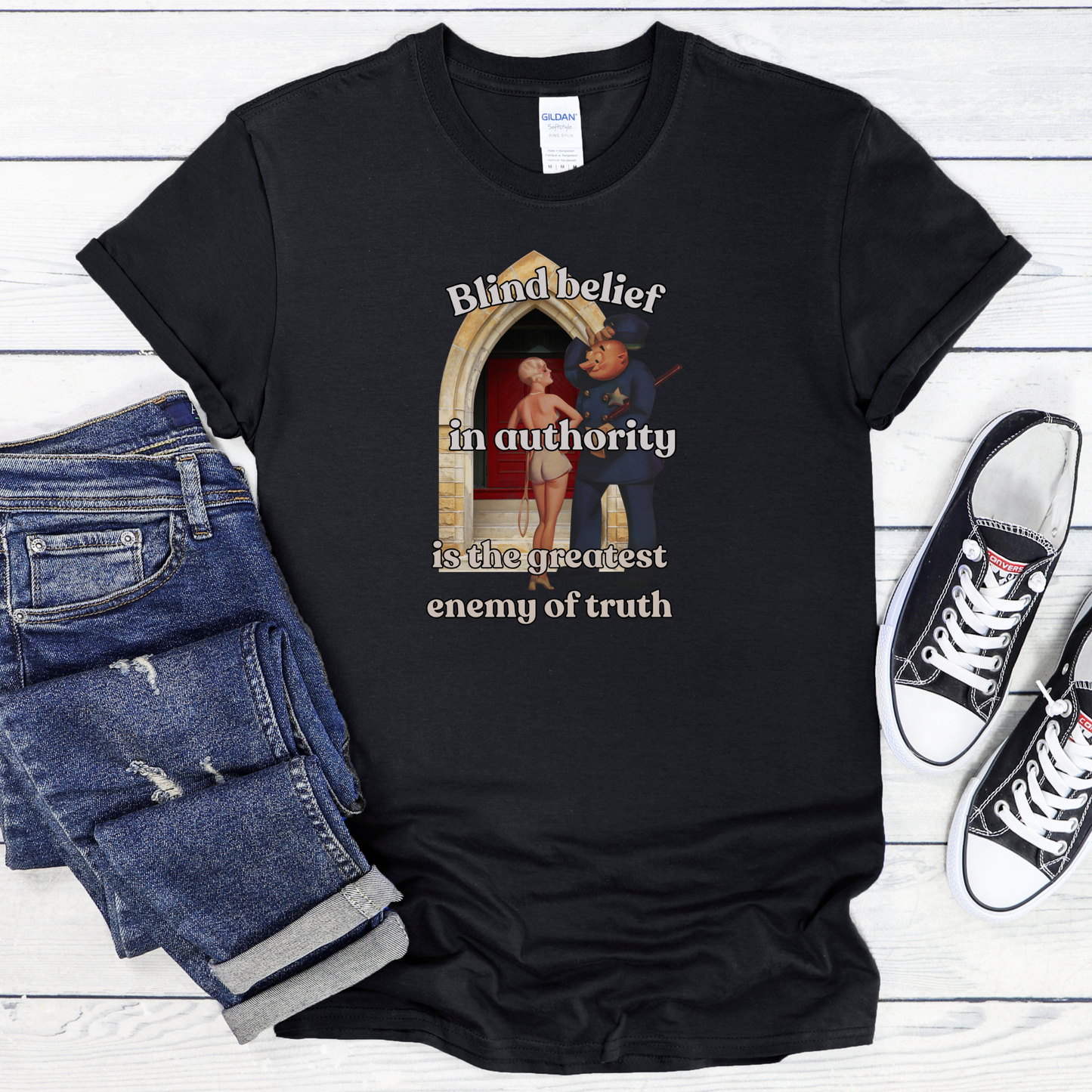 Vintage Women's Favorite Tee, Anti Authority Rebel Shirt