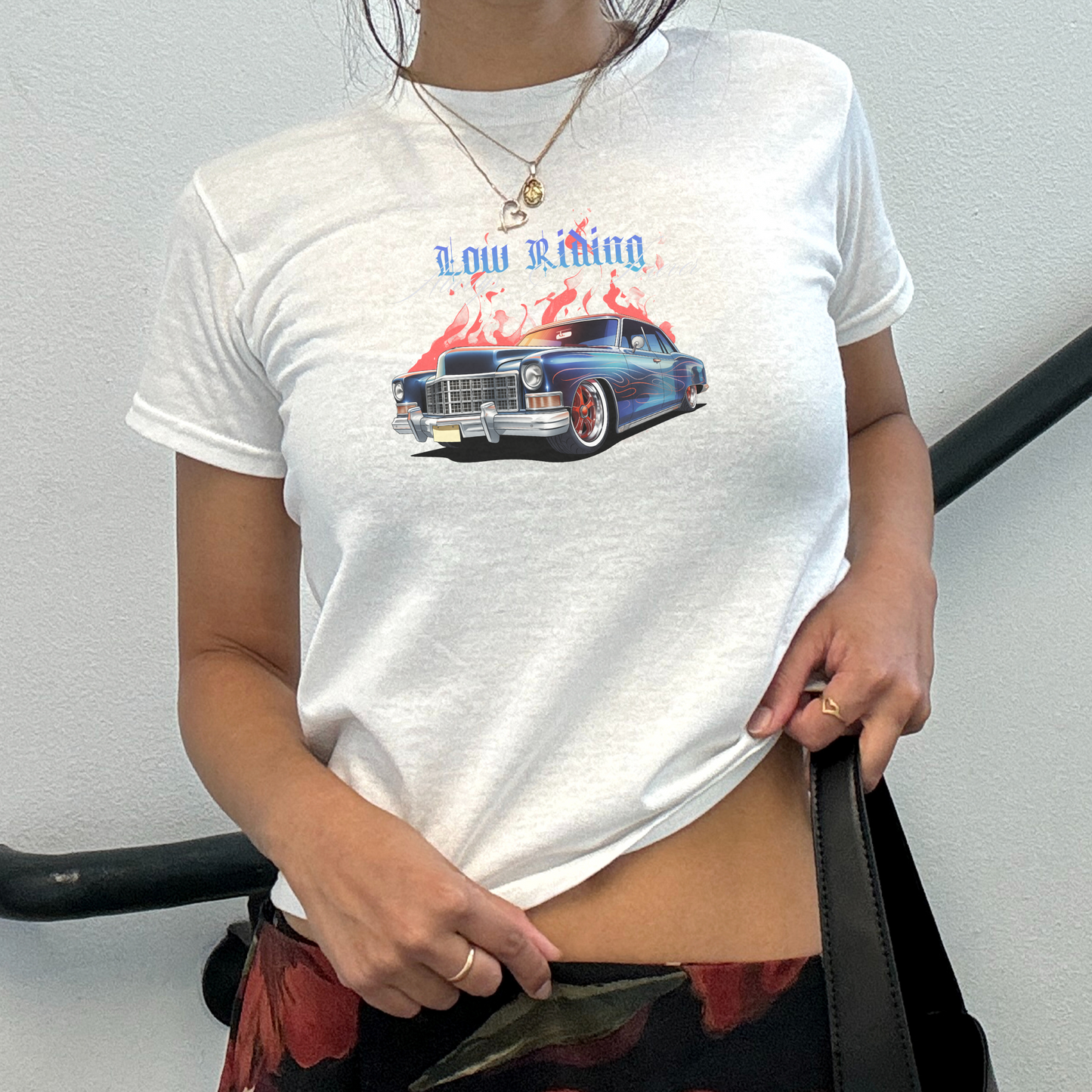 Classic Low Riding Women's Tee - Vintage Car Graphic Top