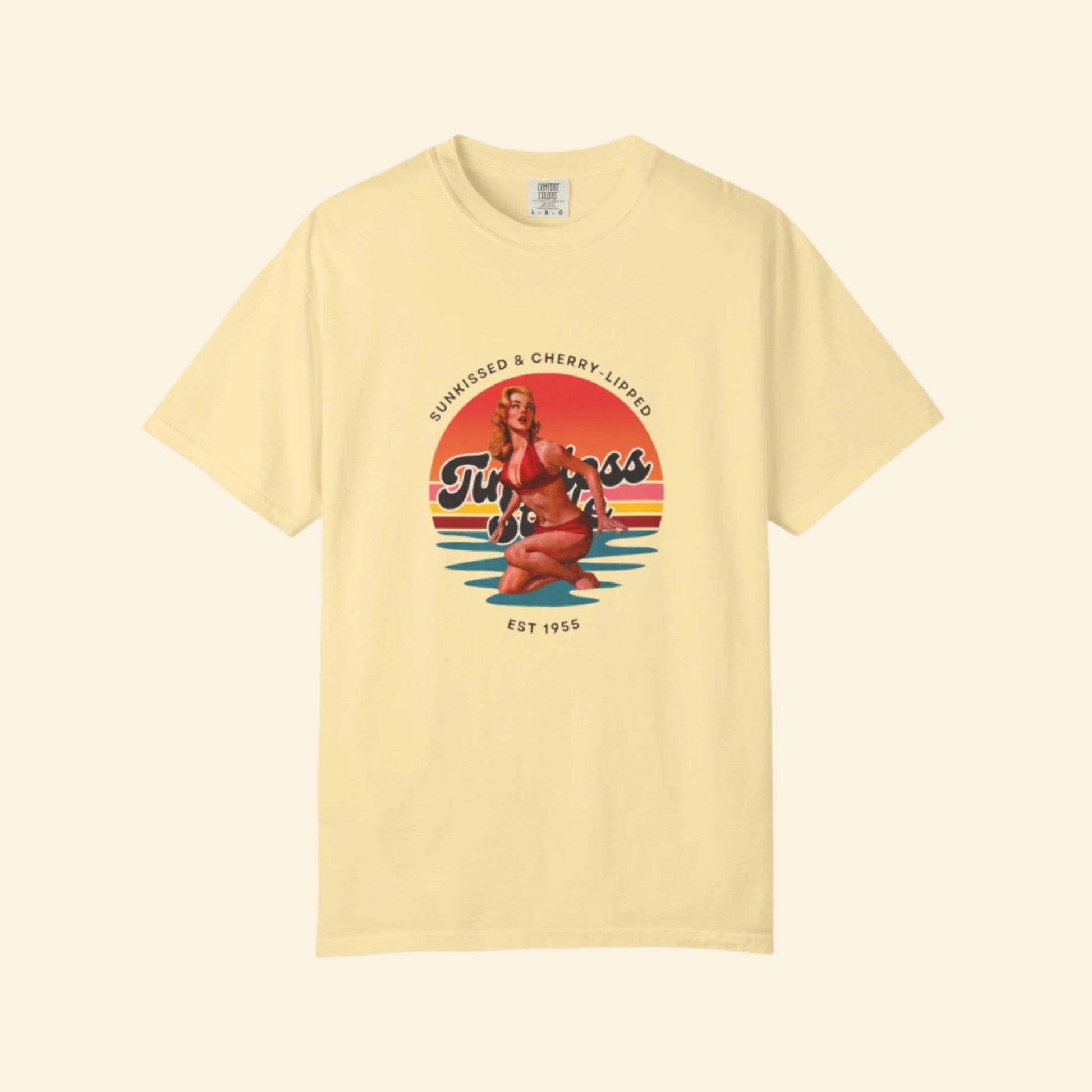 Retro Summer Vibes Unisex T-Shirt - Sun-Kissed & Cherry-Lipped Design