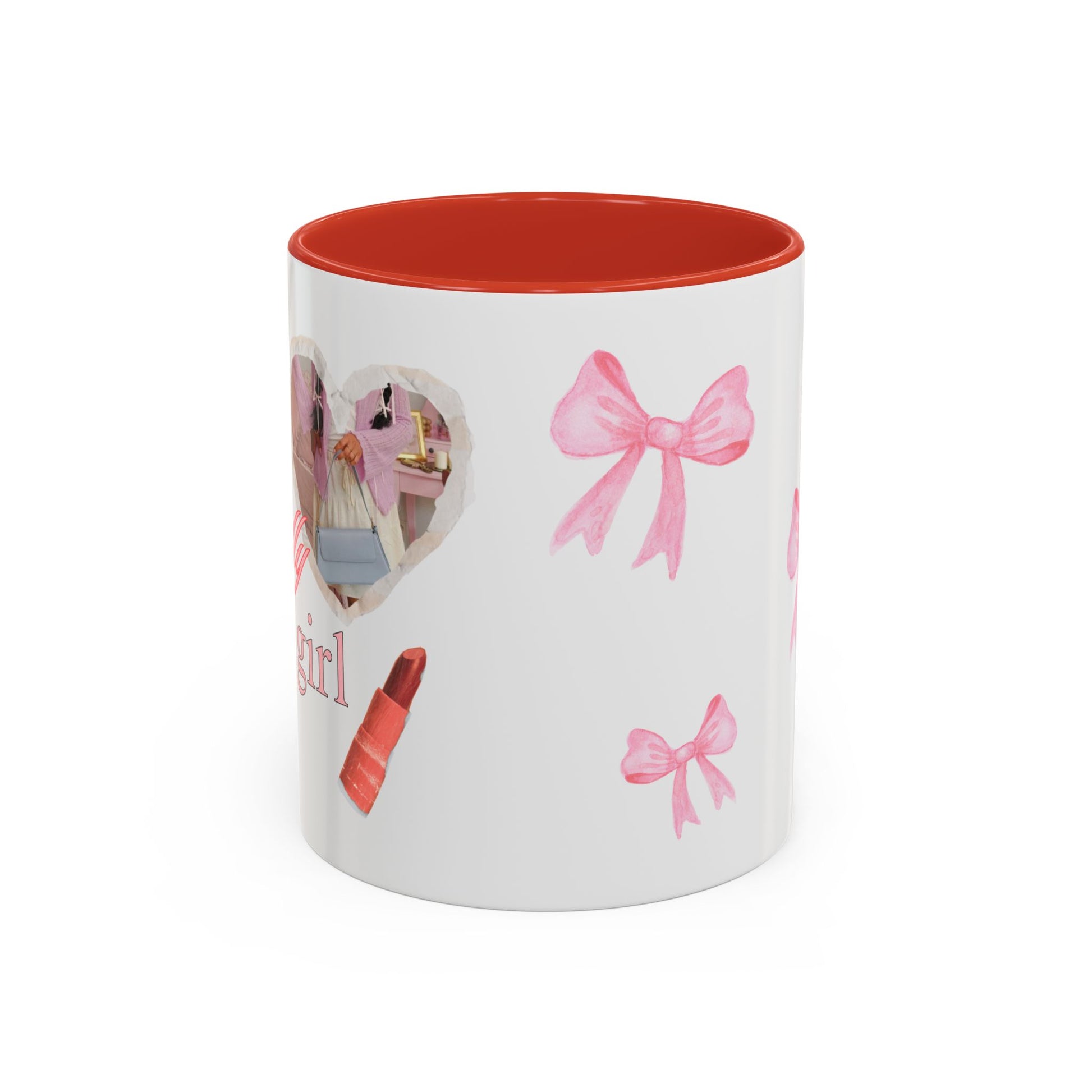 Stylish Pink Bow Accent Coffee Mug - Perfect Gift for Girly Vibes