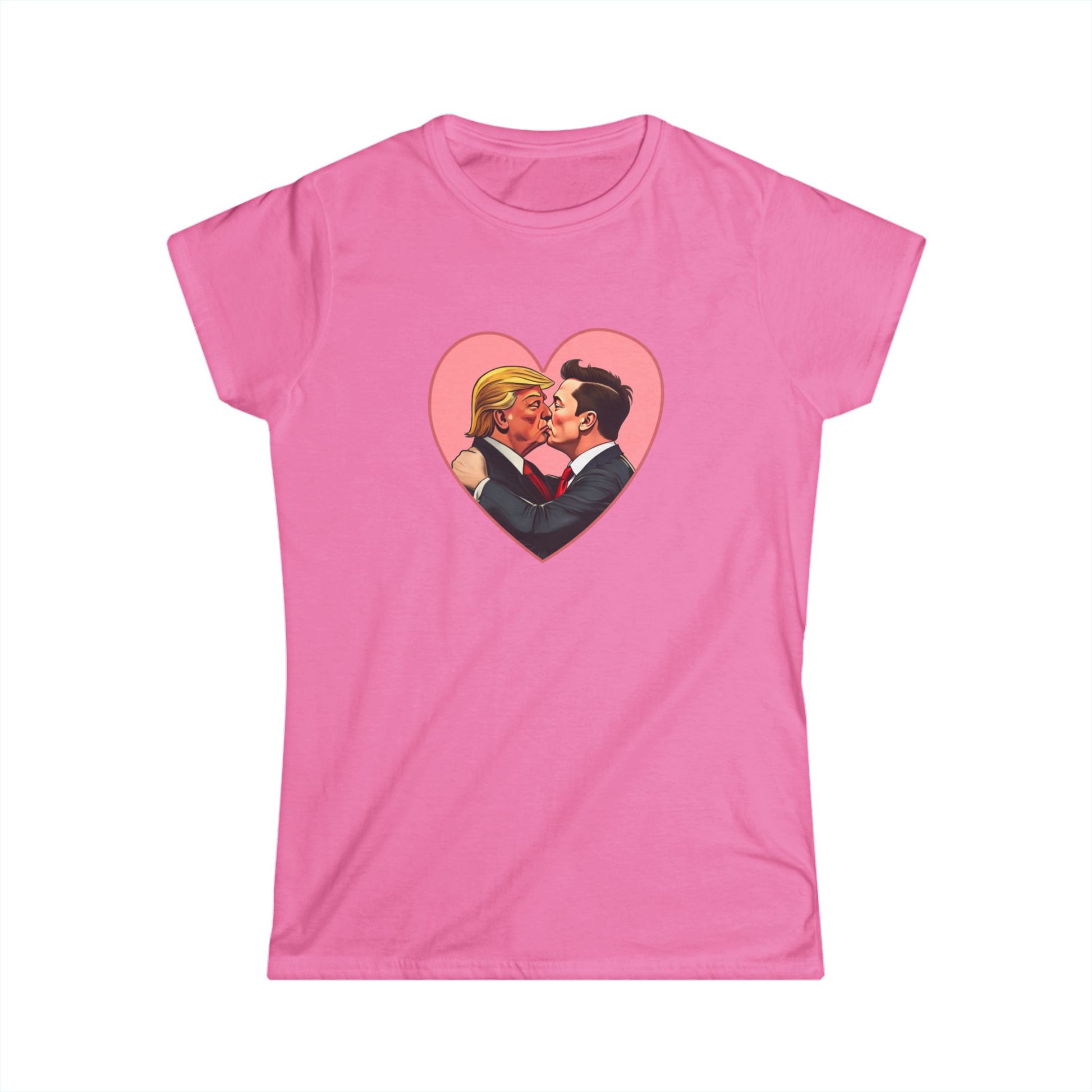 Kissing Couple MAGA Heart Tee - Political Humor Woman's T Shirt