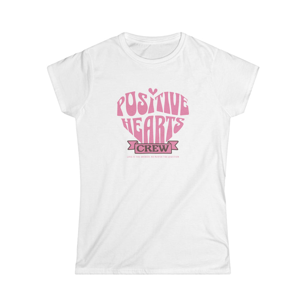 Positive Hearts Crew Women's Retro Tee - Vibrant & Uplifting T-Shirt for All Occasions