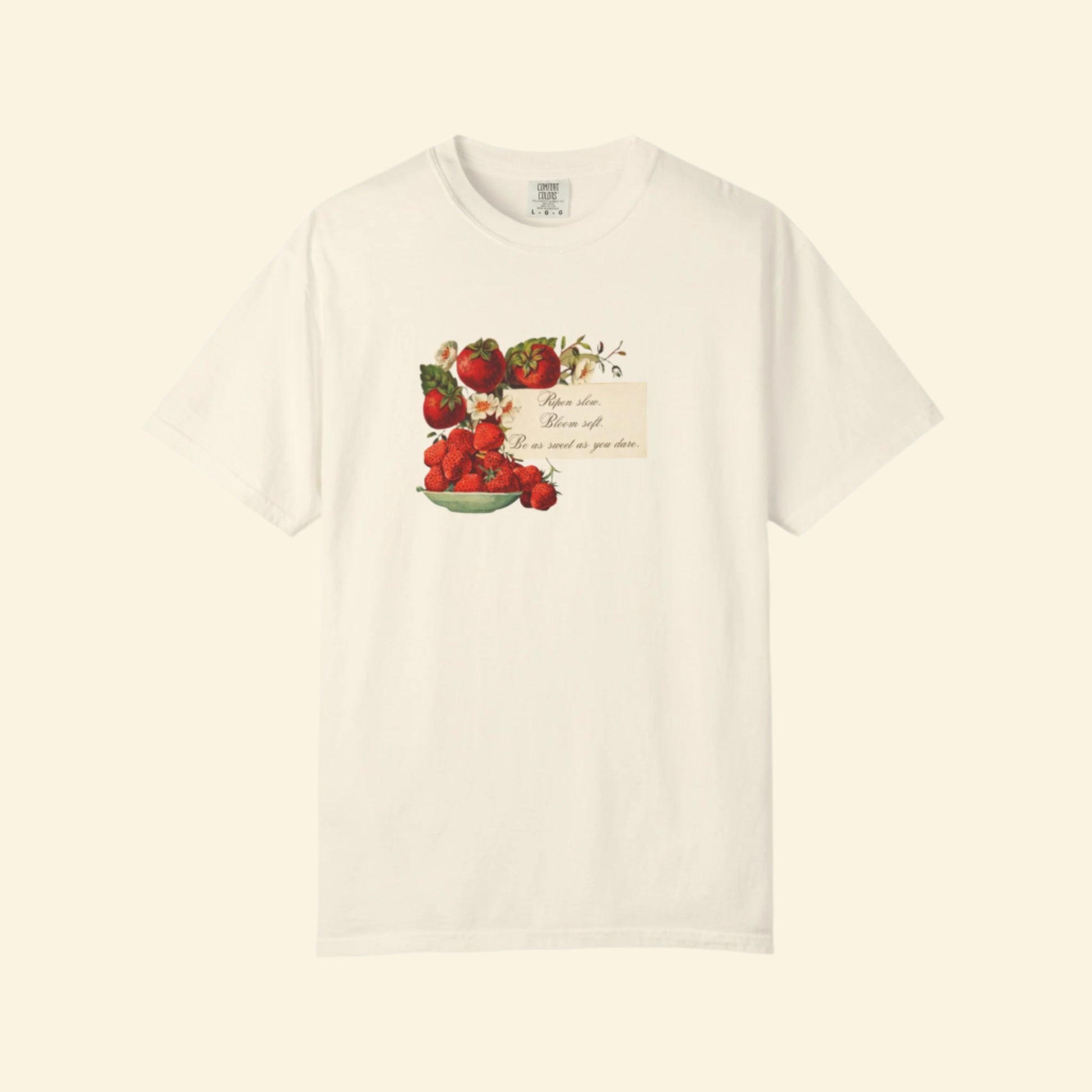 Vintage Strawberry Graphic T-Shirt - Unisex Garment-Dyed Tee for Nature Lovers