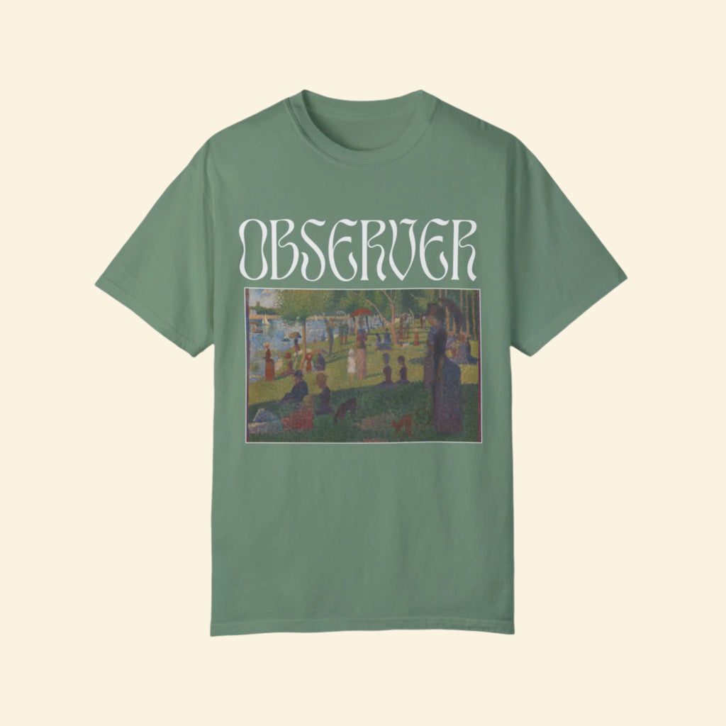 Unisex Observer T-Shirt | Garment-Dyed Art Tee for Art Lovers