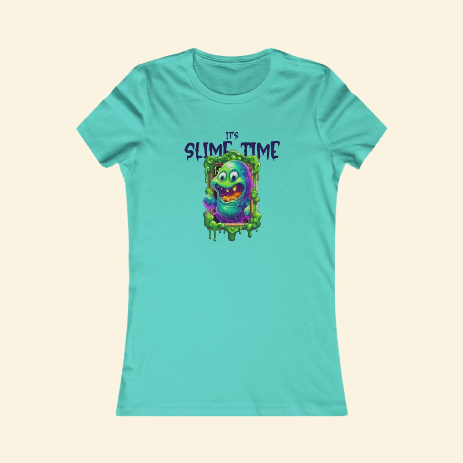 Fun Graphic Tee - "It's Slime Time" for Women - Perfect for Halloween and Casual Wear