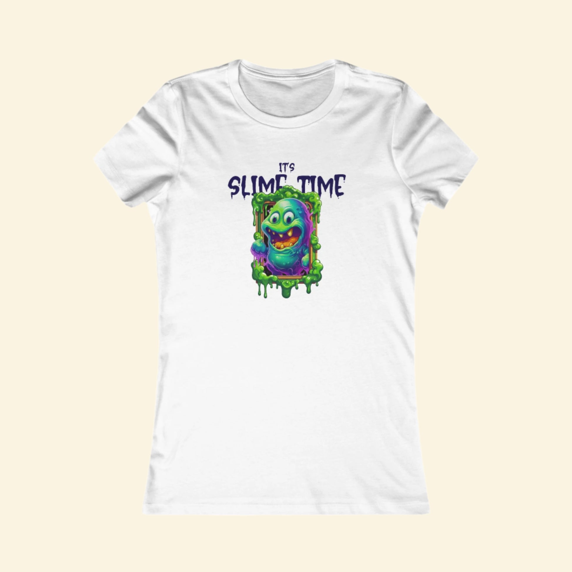 Fun Graphic Tee - "It's Slime Time" for Women - Perfect for Halloween and Casual Wear