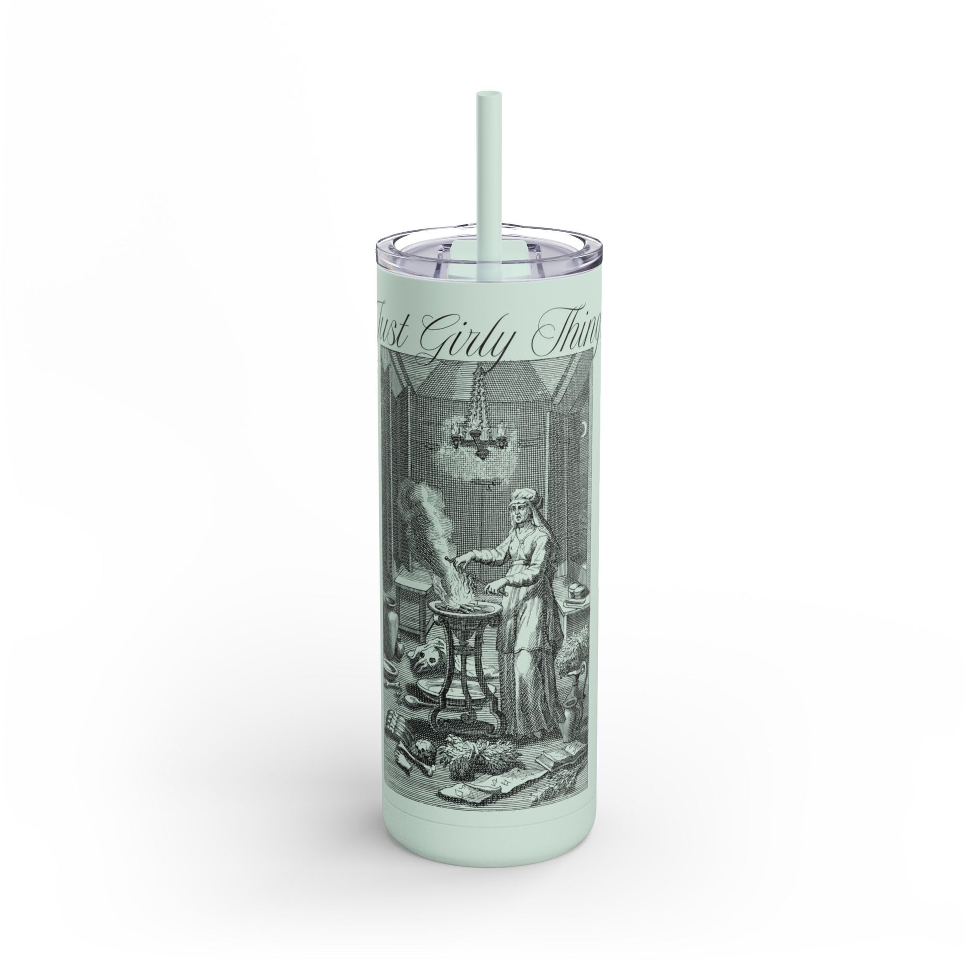 Dark Vintage Style 20oz Tumbler - "Just Girly Things" - Perfect for Crafters & Creatives