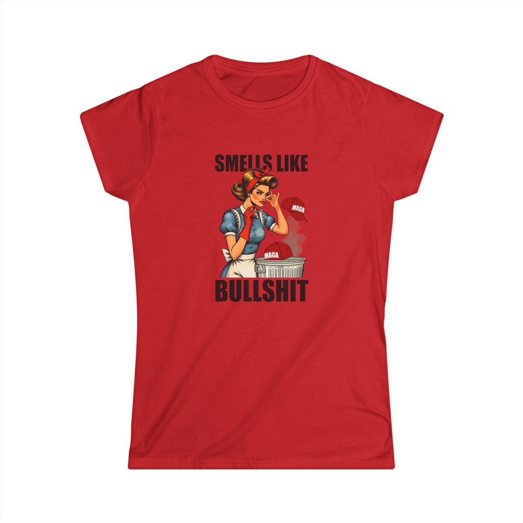 Girls' Statement Tee - 'Smells Like Bullshit' Funny Graphic T-Shirt Anti MAGA