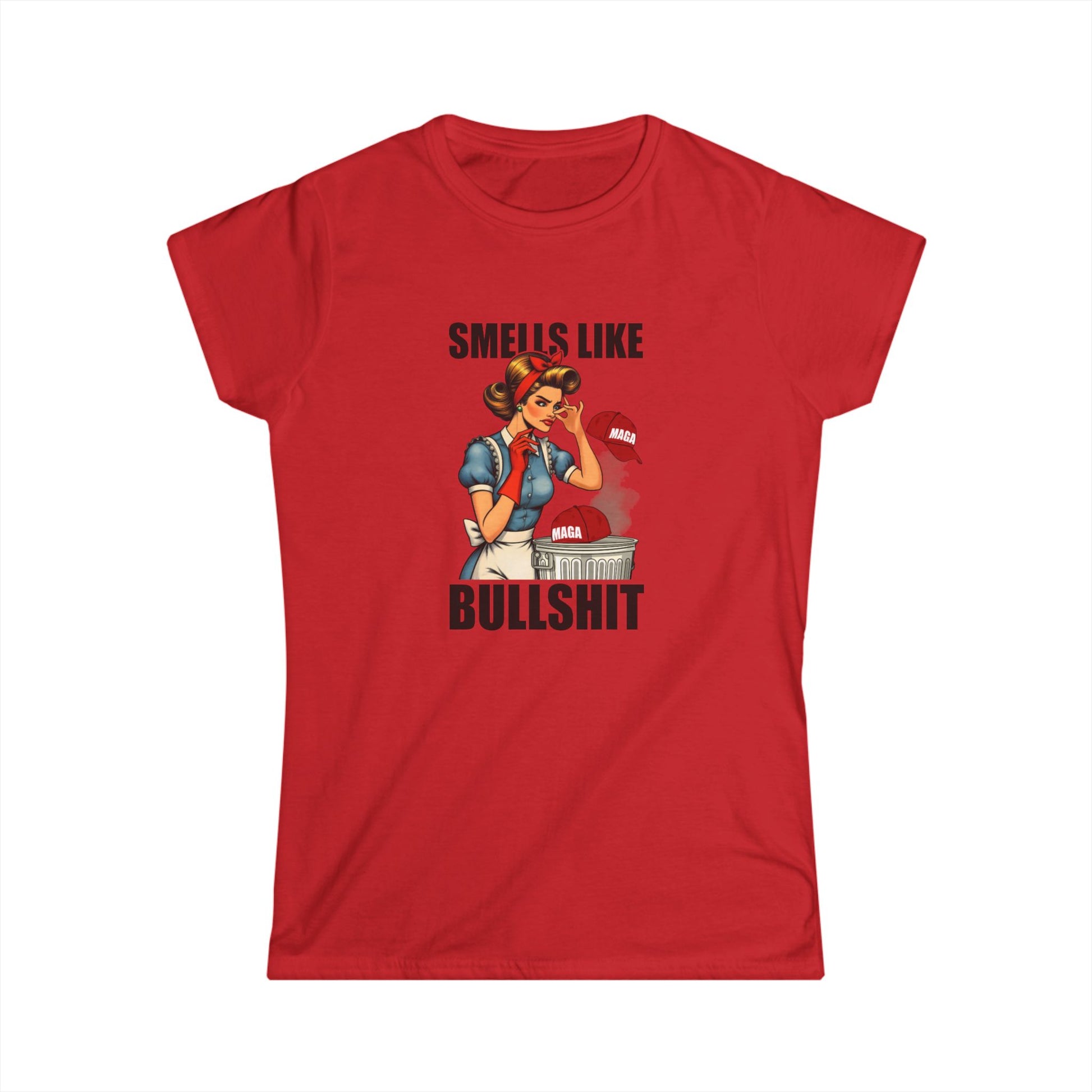 Girls' Statement Tee - 'Smells Like Bullshit' Funny Graphic T-Shirt Anti MAGA