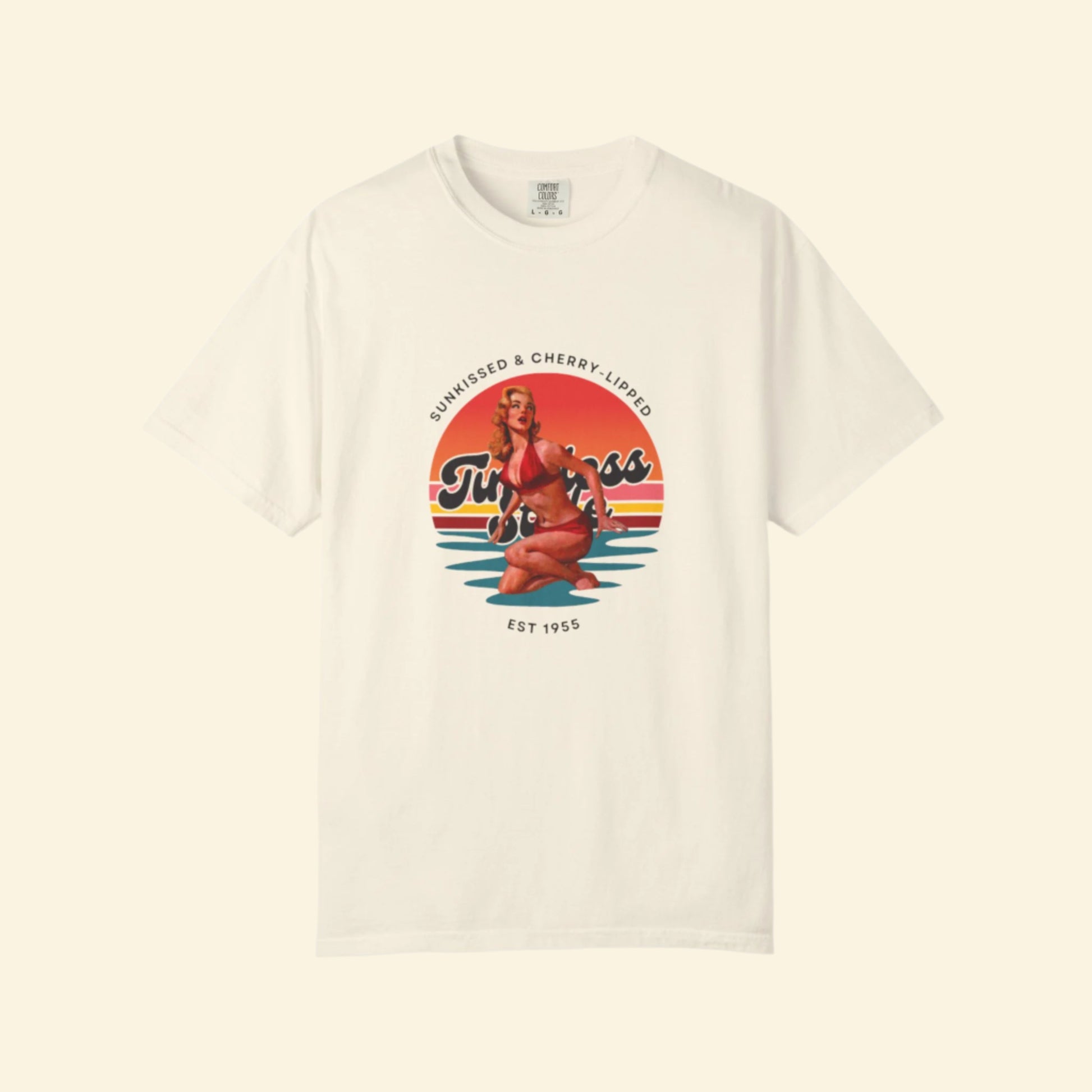 Retro Summer Vibes Unisex T-Shirt - Sun-Kissed & Cherry-Lipped Design