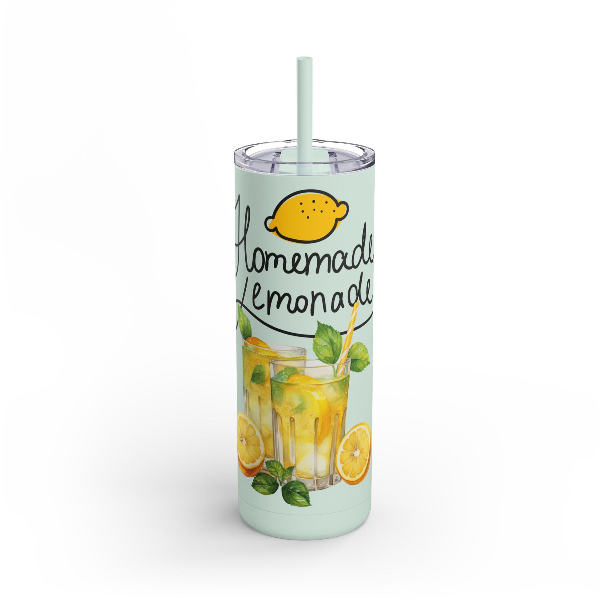 Homemade Lemonade Tumbler - 20oz Skinny Matte Drinkware for Summer Refreshments