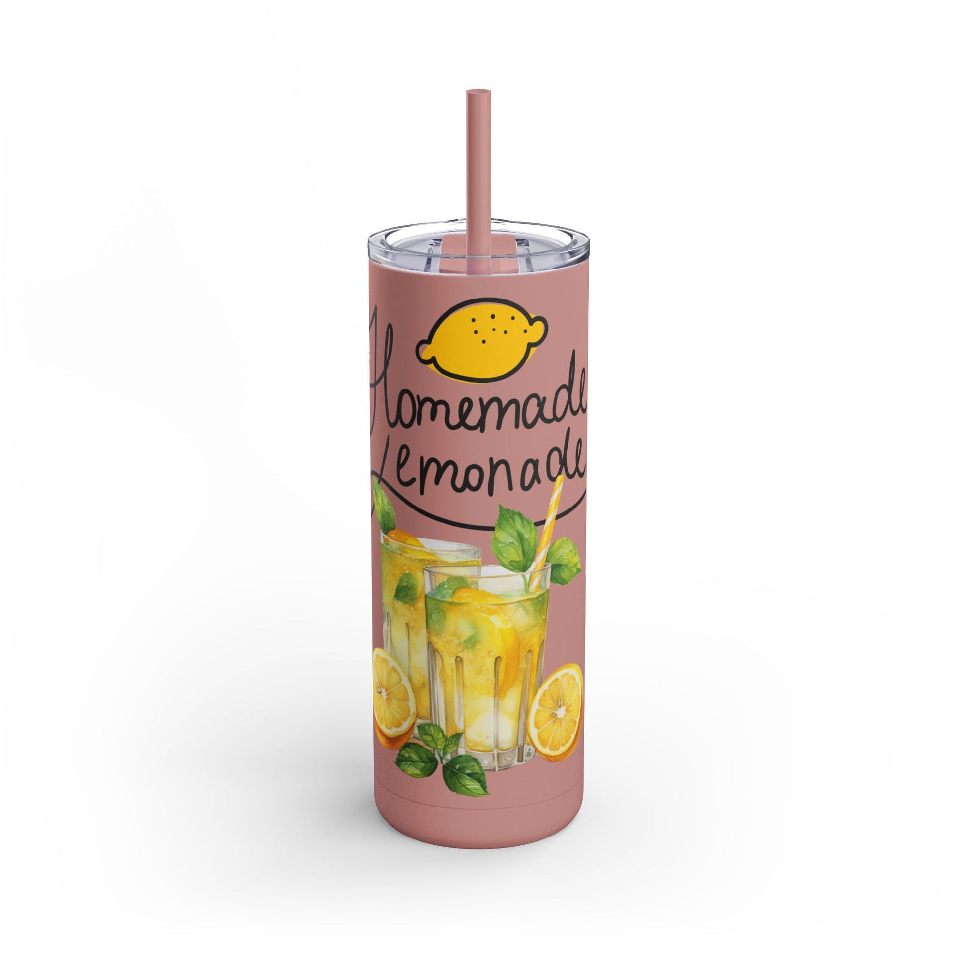 Homemade Lemonade Tumbler - 20oz Skinny Matte Drinkware for Summer Refreshments