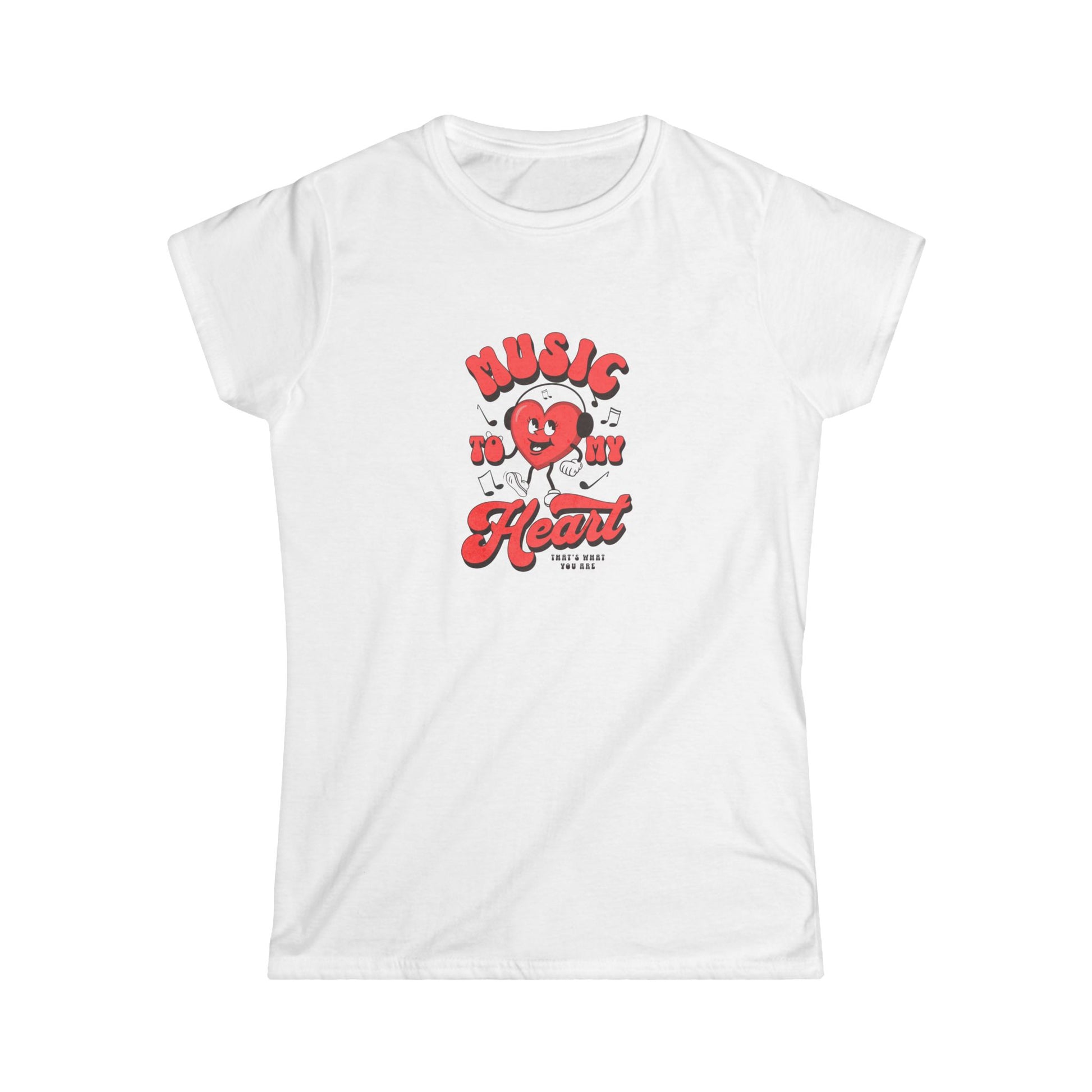 Music to My Heart Women's Tee - Cute Graphic Tee for Music Lovers