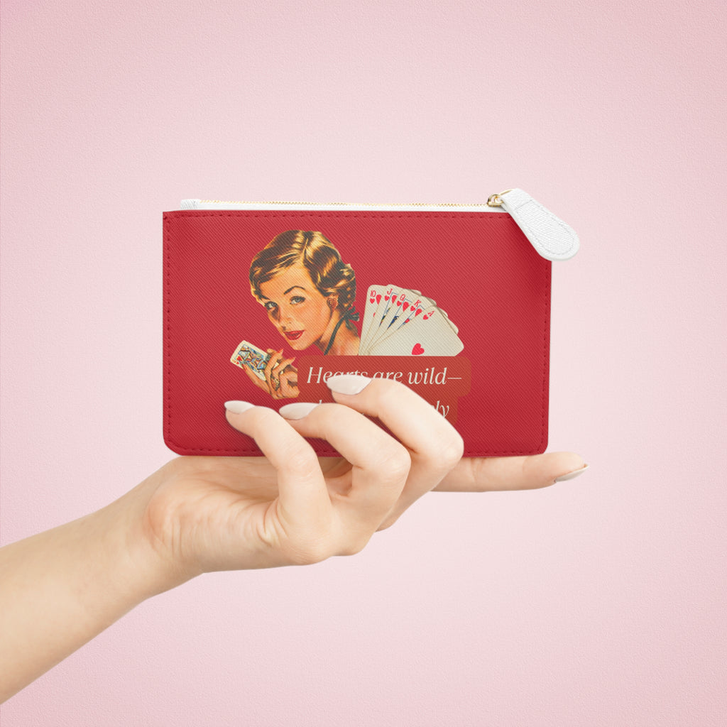 Vintage Casino Mini Clutch Bag - "Hearts are Wild" Design