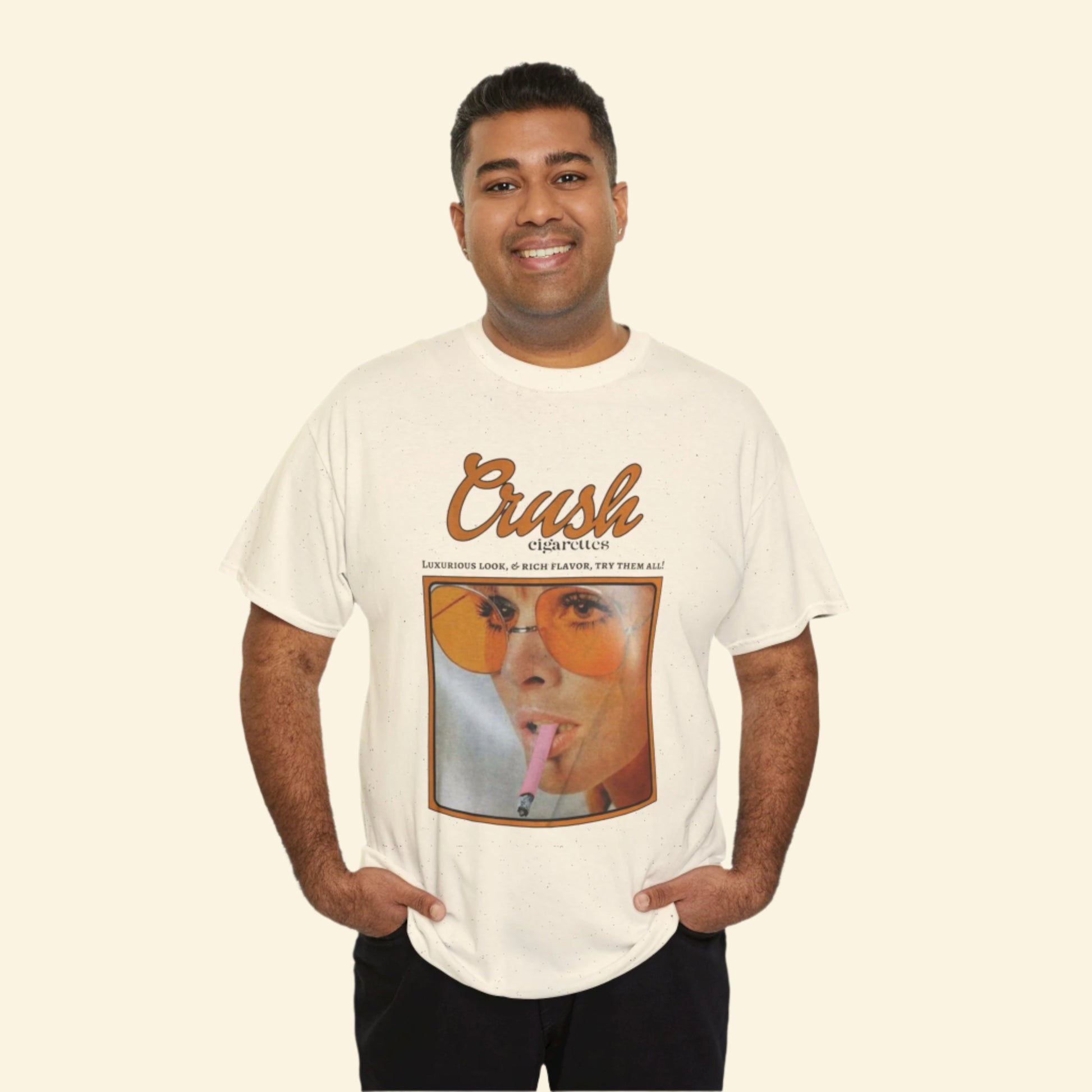 Retro Crush Graphic Unisex Heavy Cotton Tee, Vintage Aesthetic Shirt