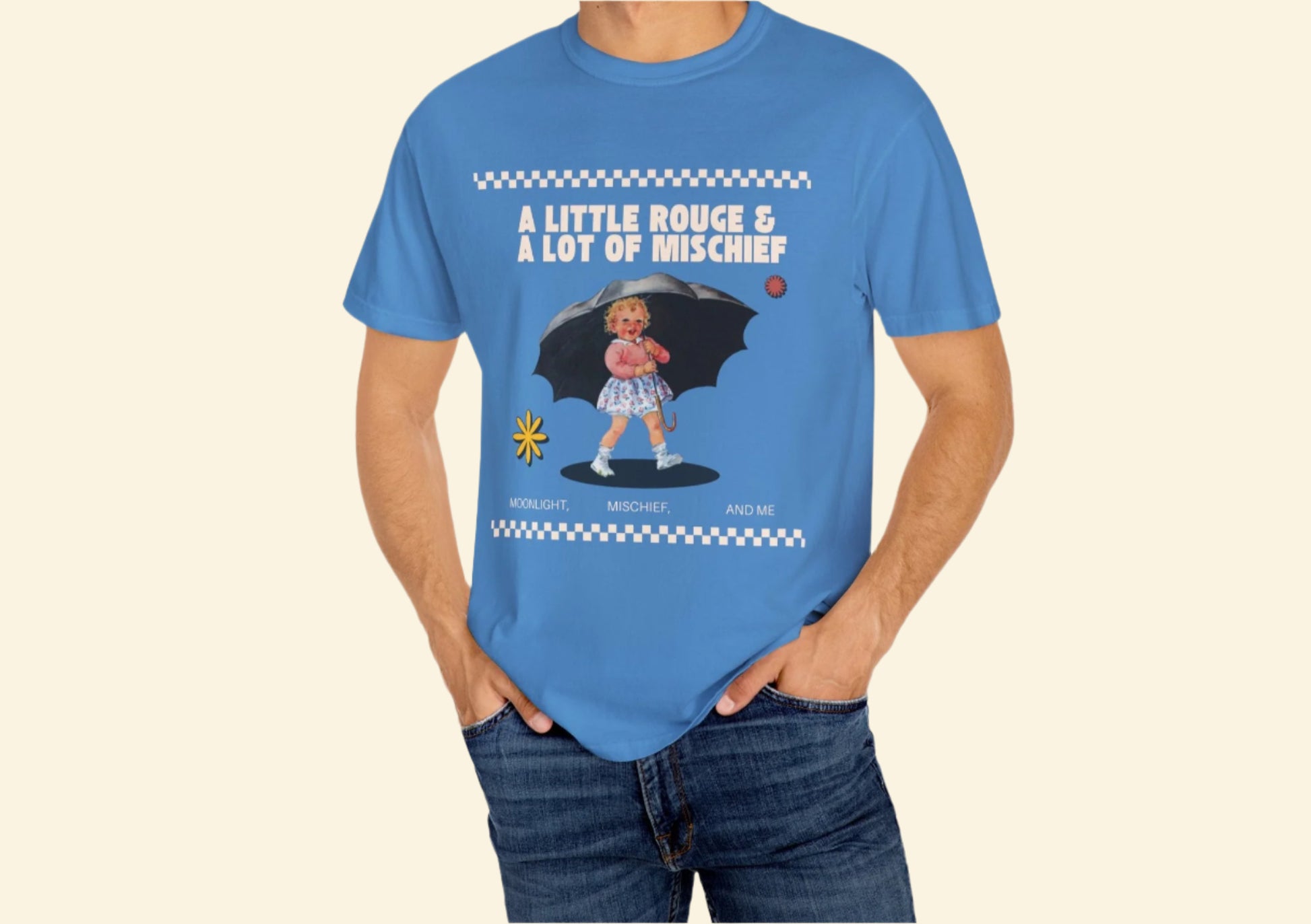 Whimsical Mischief T-Shirt, Vintage Unisex Graphic Tee,