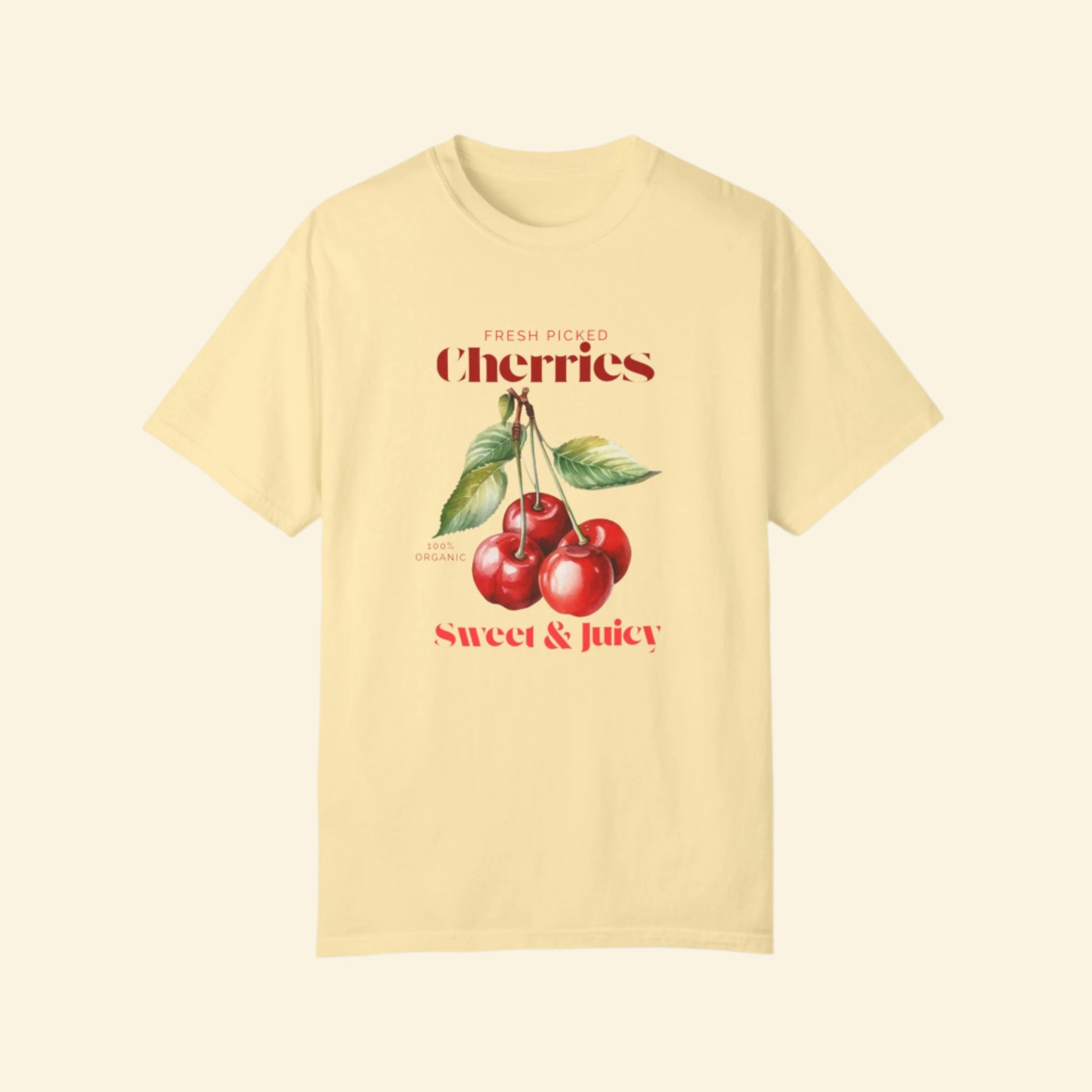Fresh Picked Cherries Unisex Garment-Dyed T-Shirt - Sweet & Juicy Design