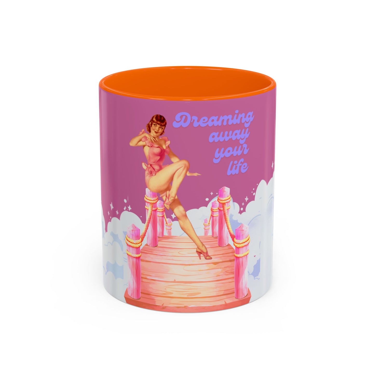Dreaming Away Your Life Accent Coffee Mug - 11oz & 15oz with Whimsical Design