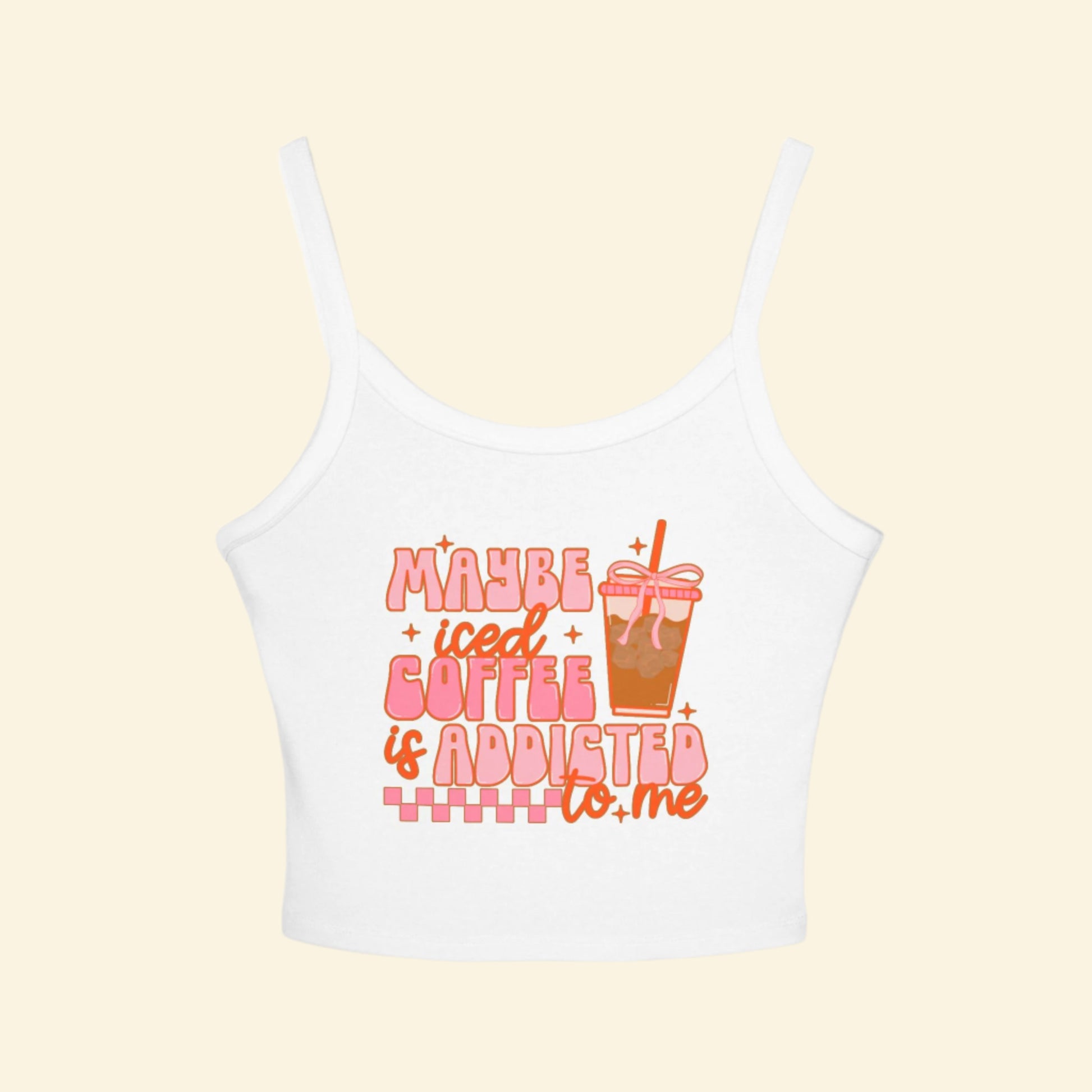Coffee Addict Spaghetti Strap Tank Top, Summer Fashion