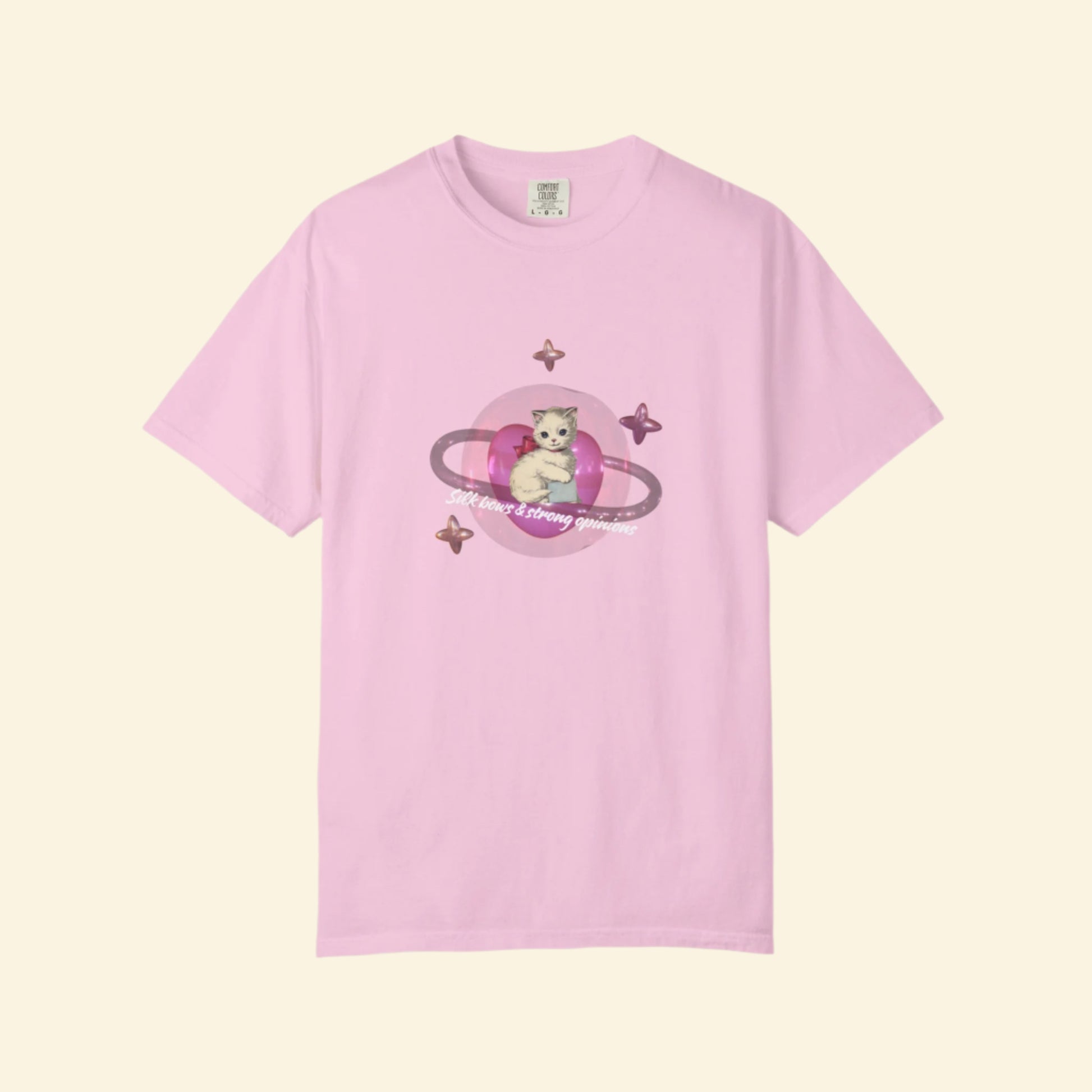 Cute Pink Spaceship Cat T-Shirt - Perfect for Pet Lovers & Cosmic Dreamers