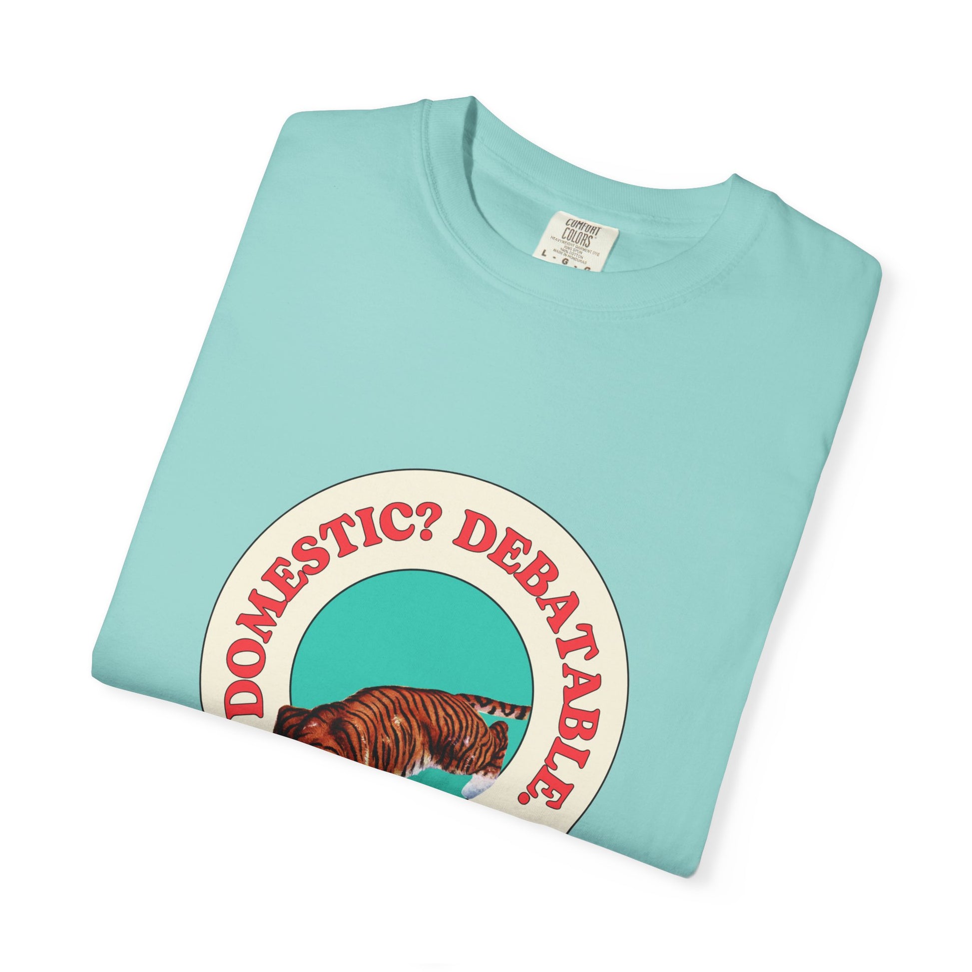 Playful Tiger T-Shirt - Domestic Debatable Graphic Tee for Cat Lovers