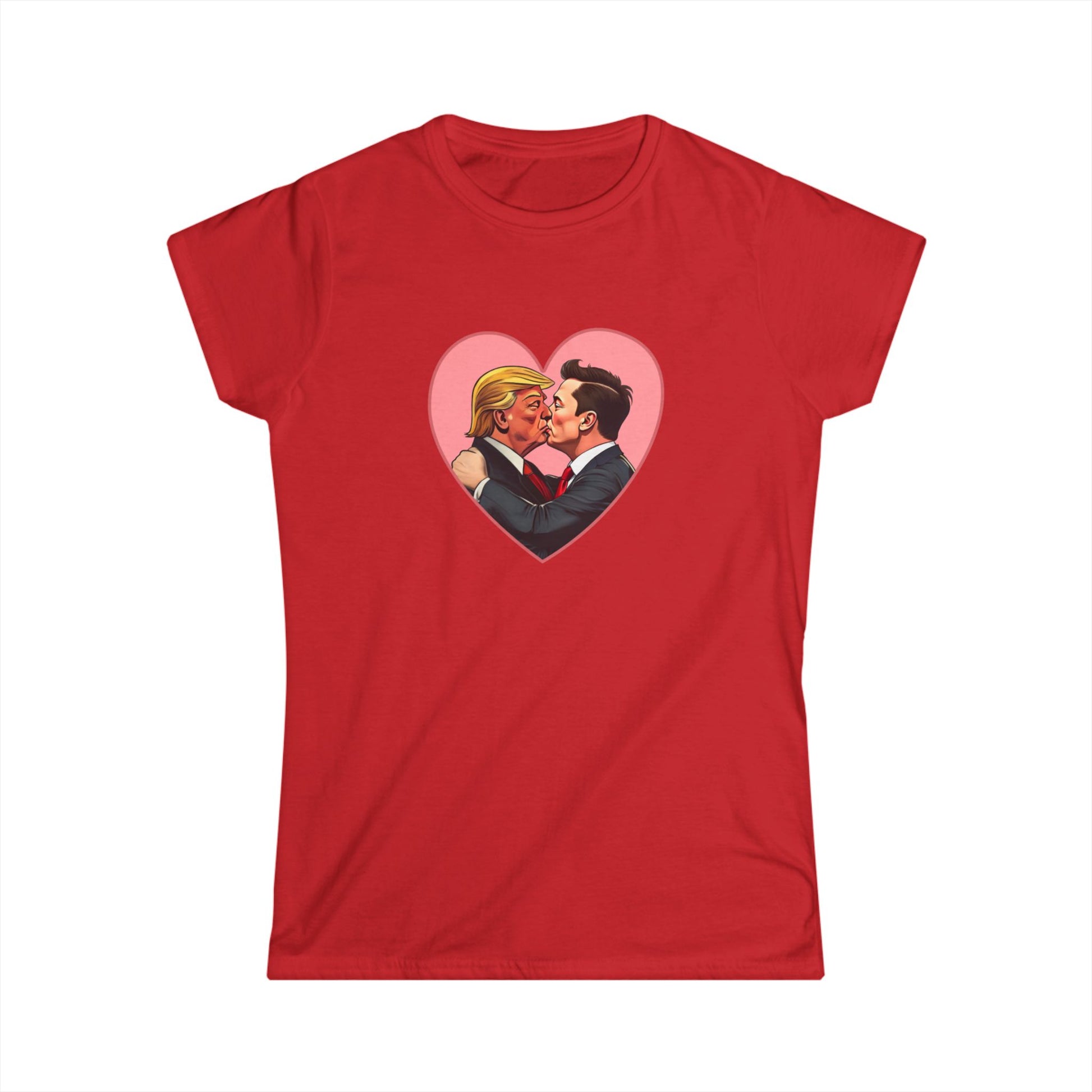 Kissing Couple MAGA Heart Tee - Political Humor Woman's T Shirt