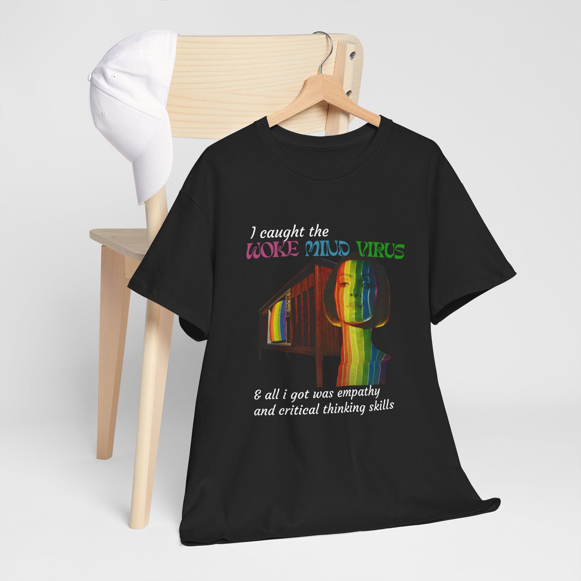 Woke Mind Virus Tee, Unisex Cotton T-Shirt for Critical Thinkers, Perfect Gift for Activists
