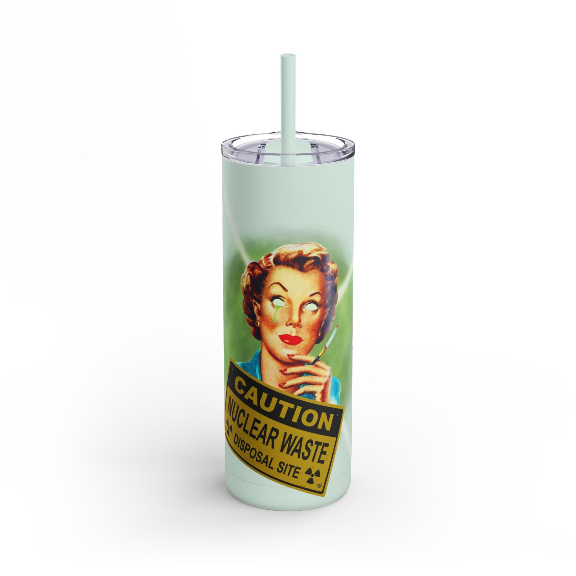 Nuclear Waste Skinny Tumbler - 20oz Retro Design- Vintage Horror