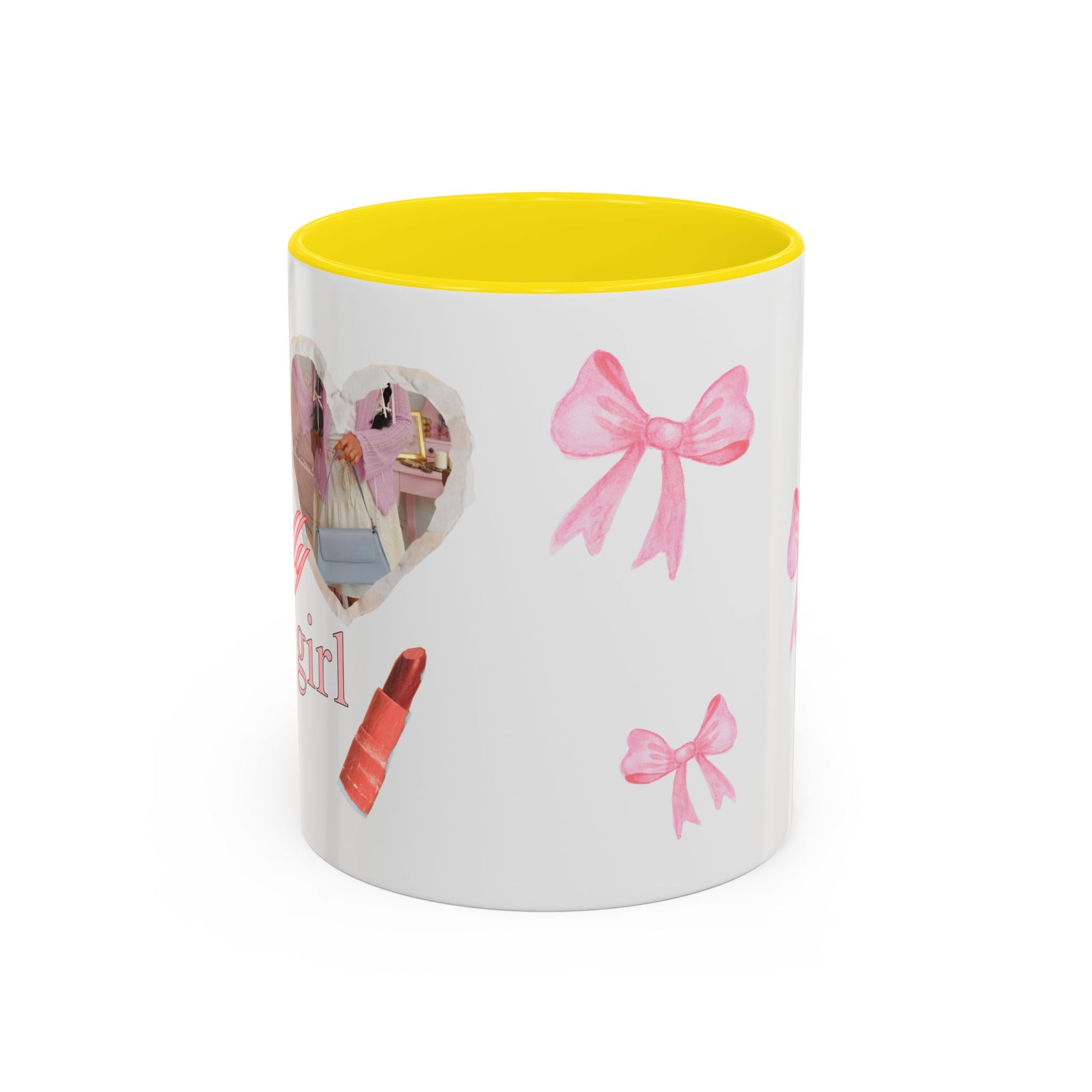 Stylish Pink Bow Accent Coffee Mug - Perfect Gift for Girly Vibes